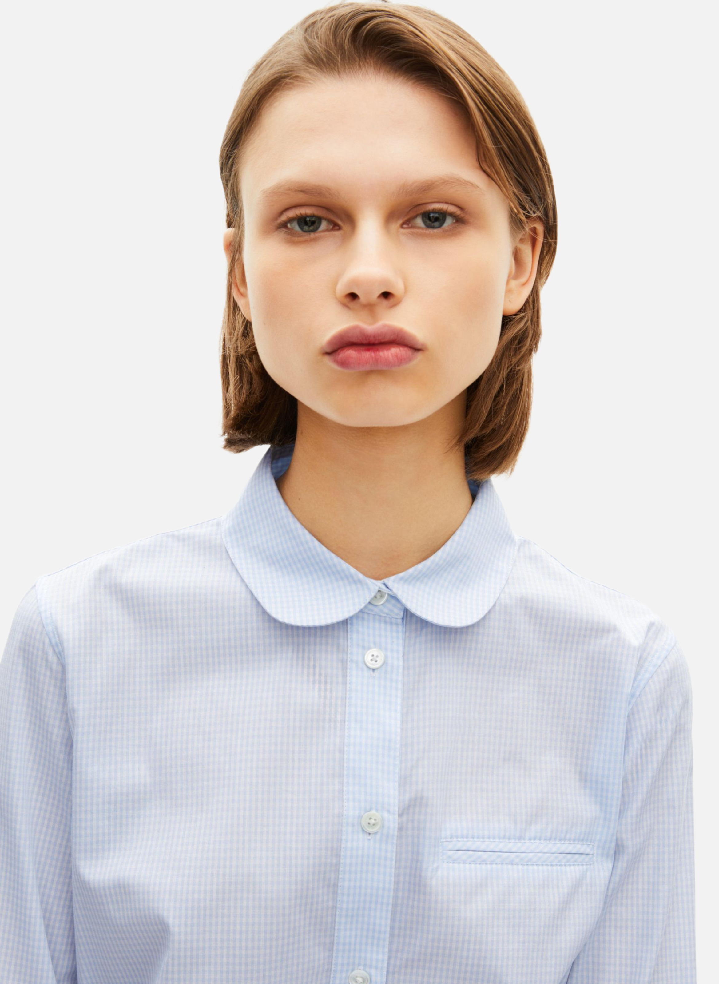 Shirt with micro checks THE KOOPLES Blue