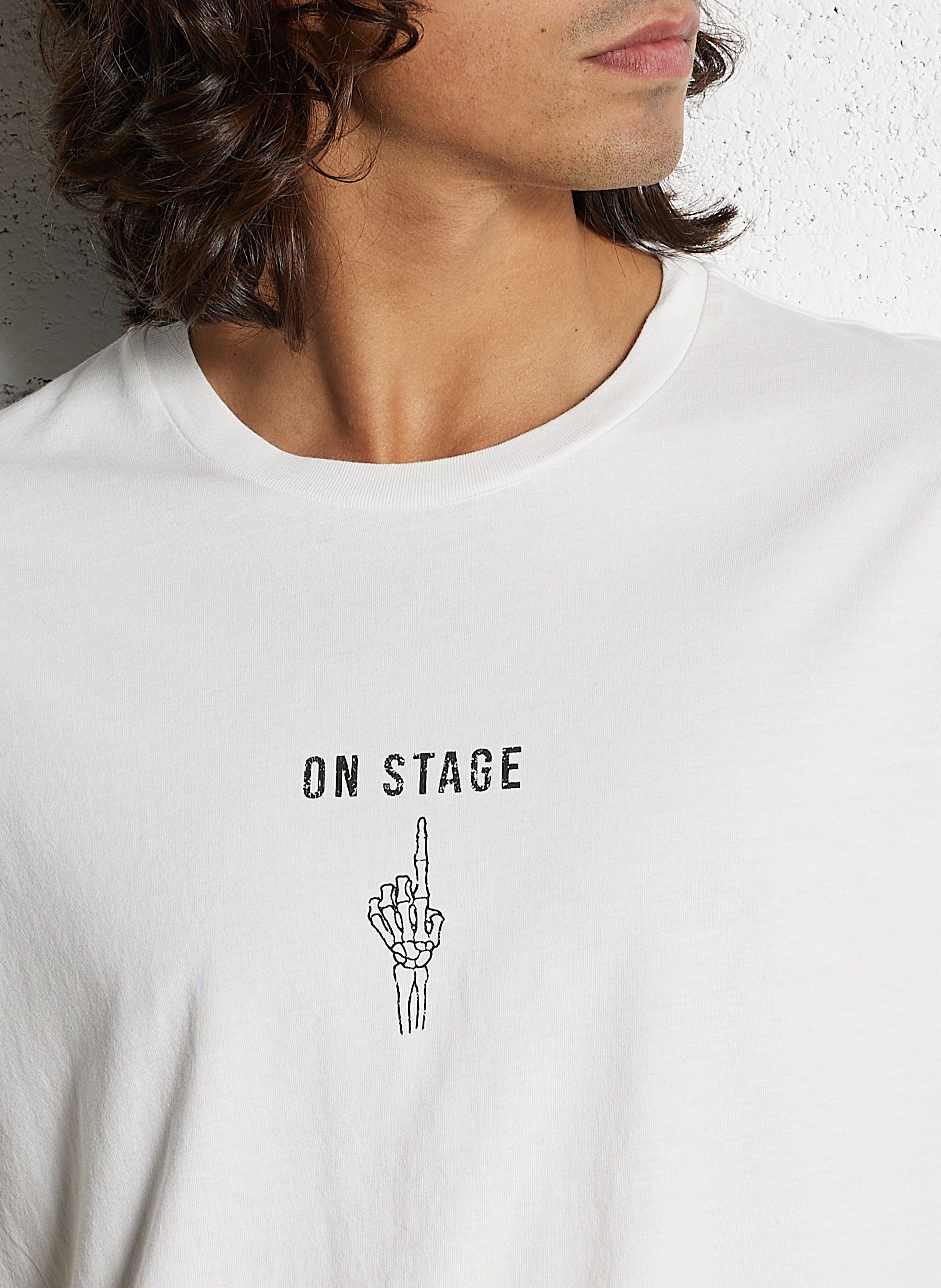 Gerader T-Shirt aus bedruckter Baumwolle IKKS Weiss