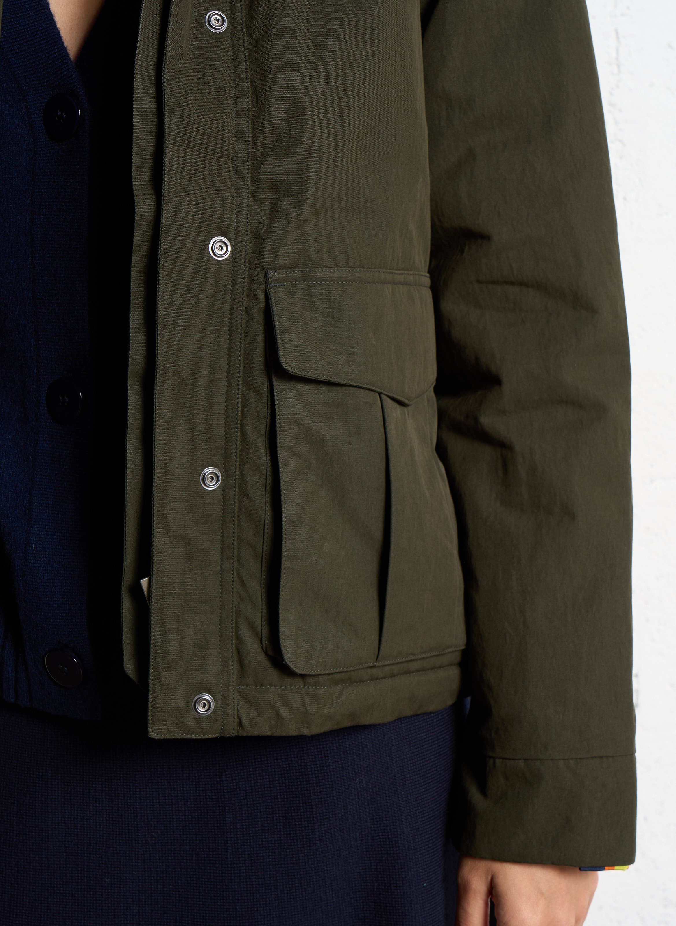 Gerade geschnittener Parka in einfarbig mit Stehkragen und Kapuze K-WAY Grun