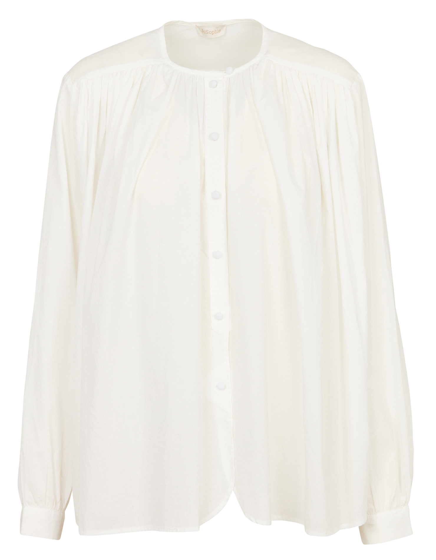 Loose-fit cotton shirt with round neck JC SOPHIE White