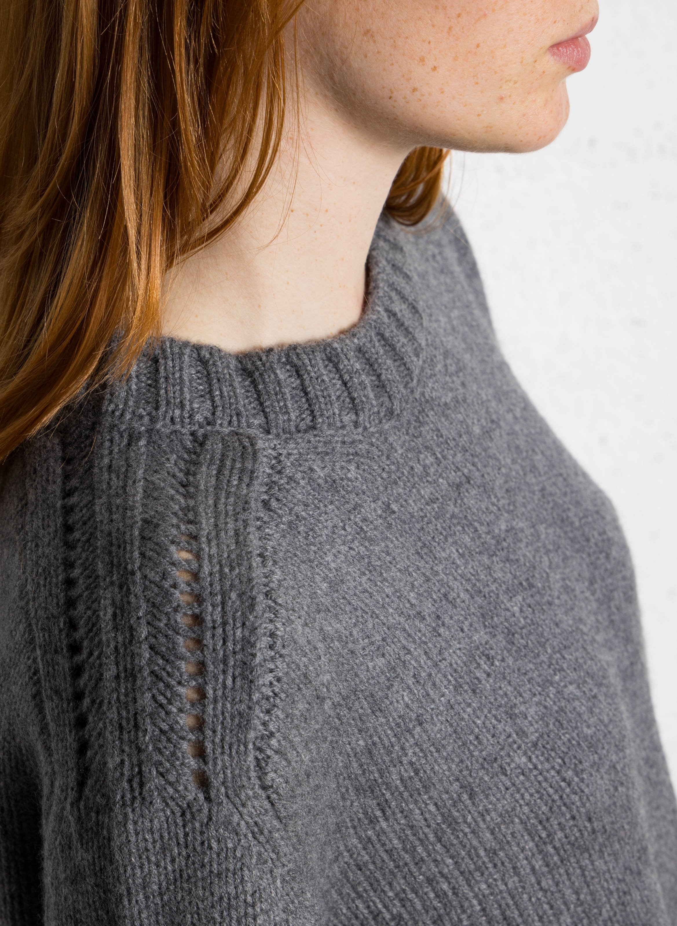 Woleg - Oversize-Wollpullover mit Rundhalsausschnitt BERENICE Grau