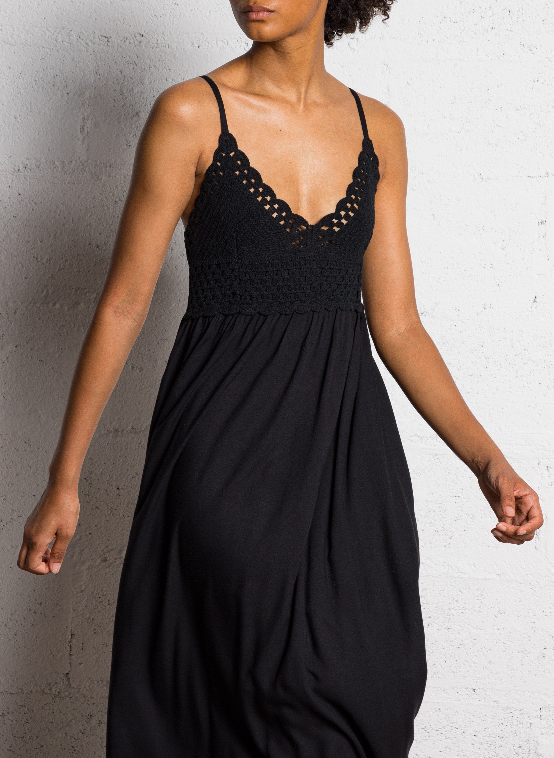 Robe évasée avec macramé MAISON 123 Noir