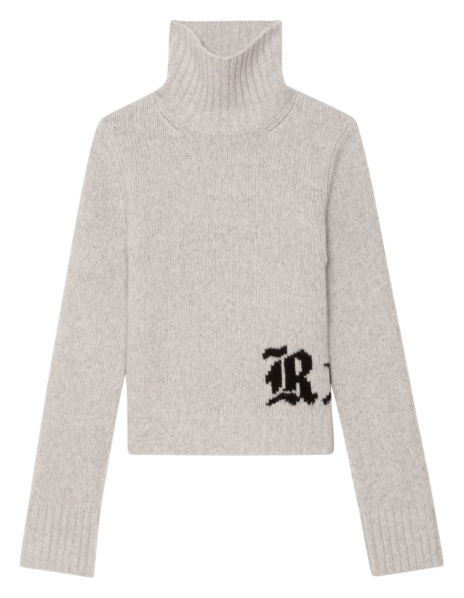 Pull droit col montant en laine ZADIG&VOLTAIRE Gris