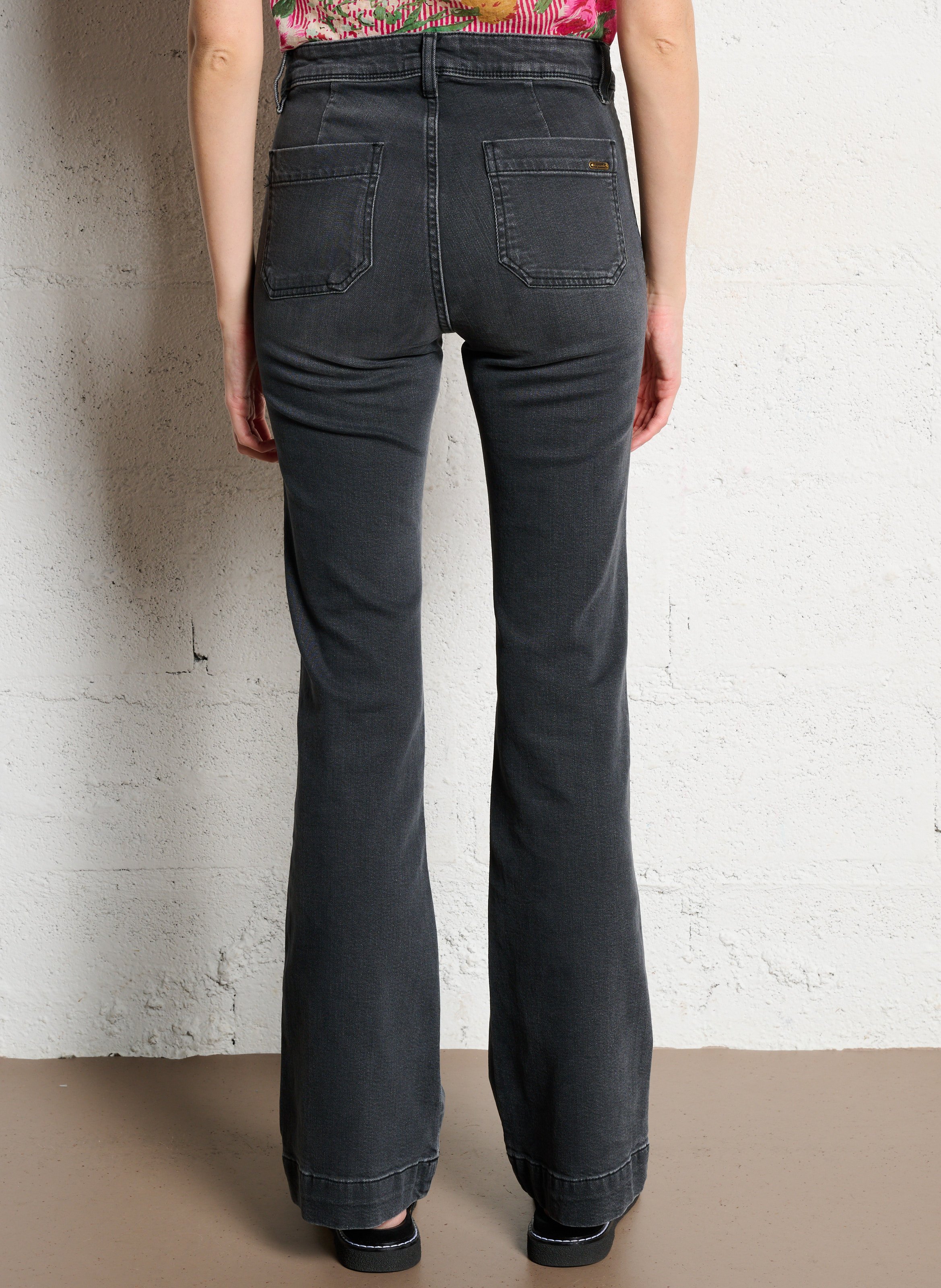 Charlotte cotton flared jeans ACQUAVERDE Grey