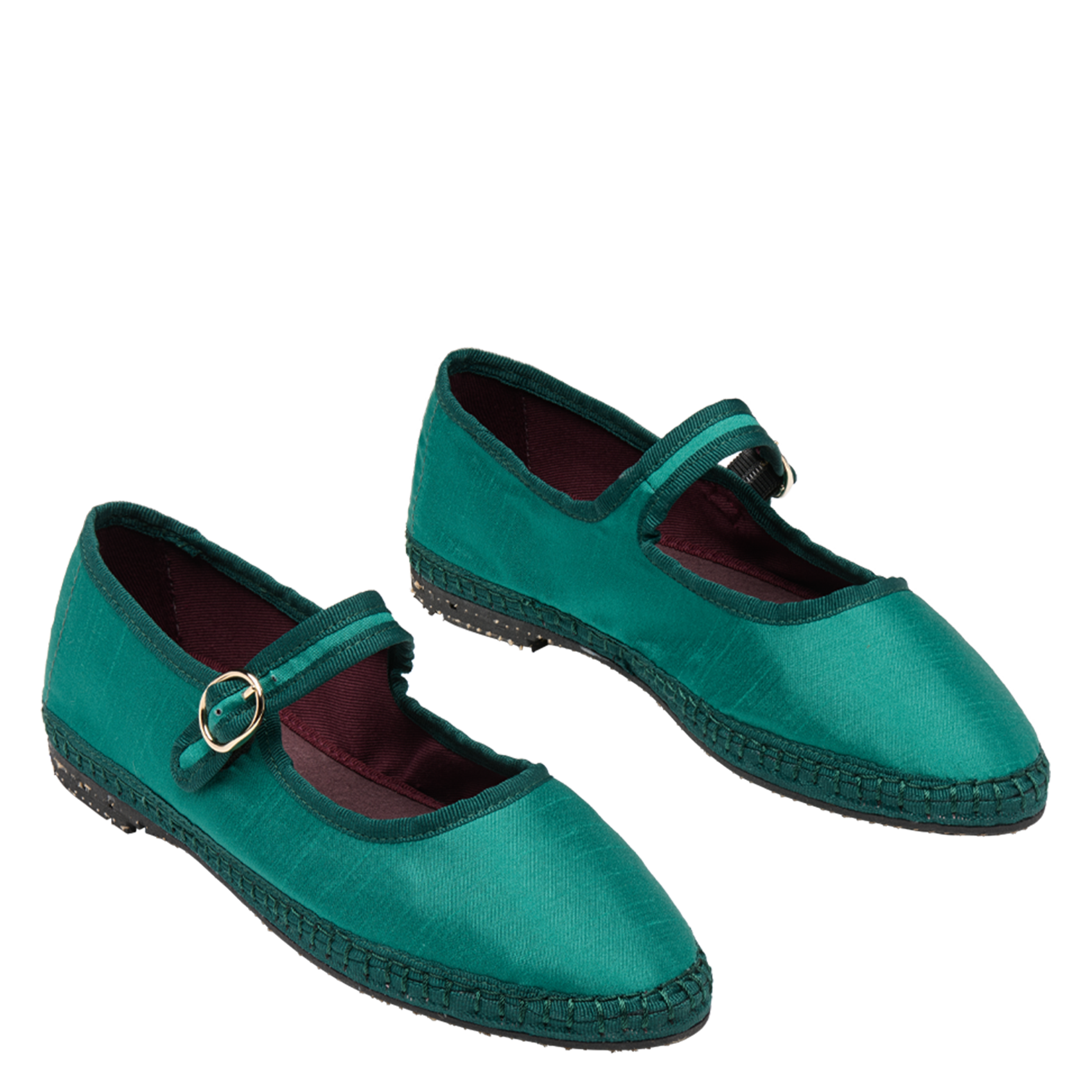 Silk ballerina flats FLABELUS Green
