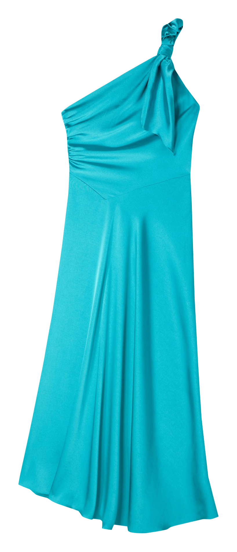 Lange effen satijnen jurk SANDRO Groen