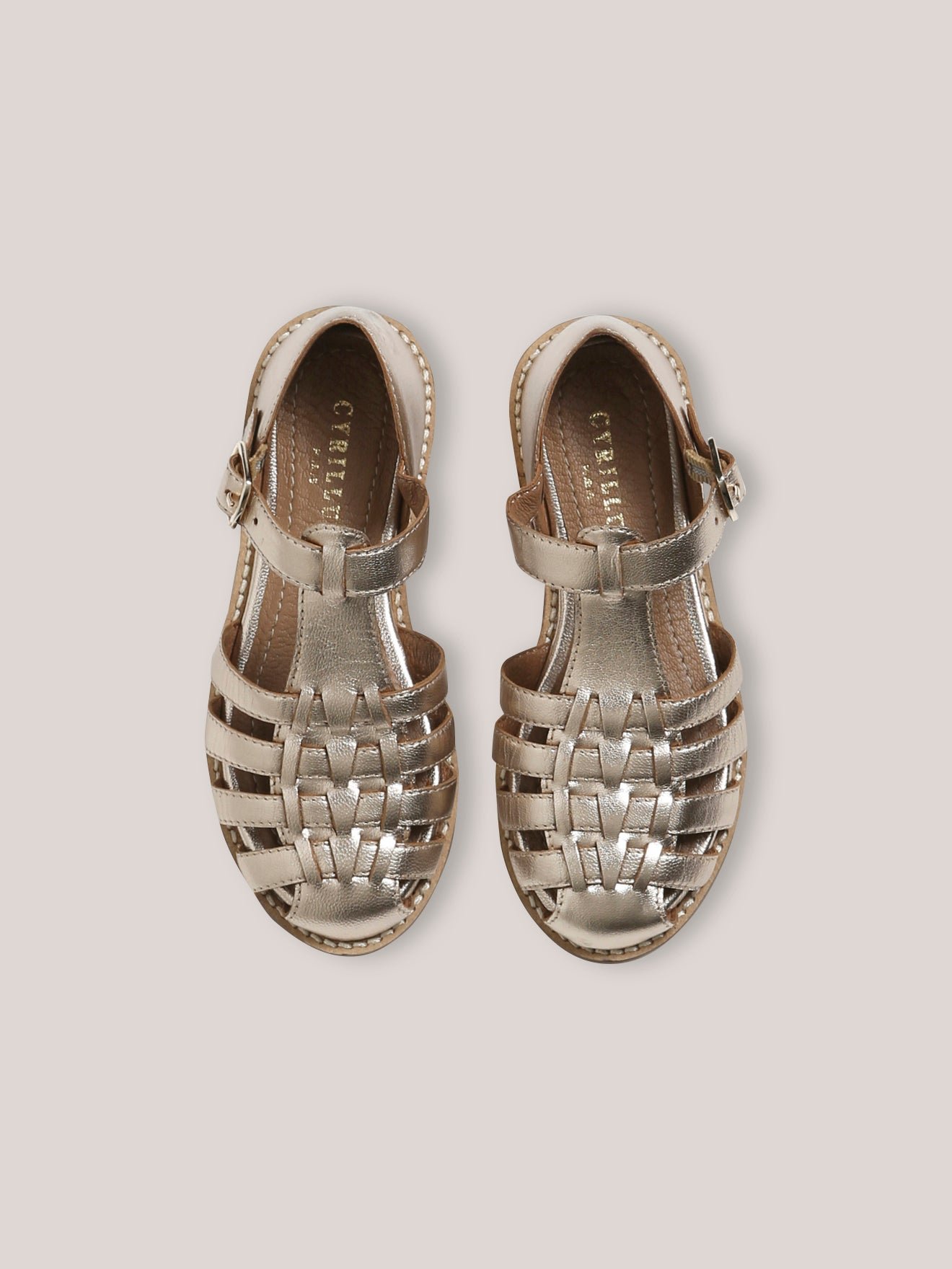 Iridescent leather sandals CYRILLUS Golden