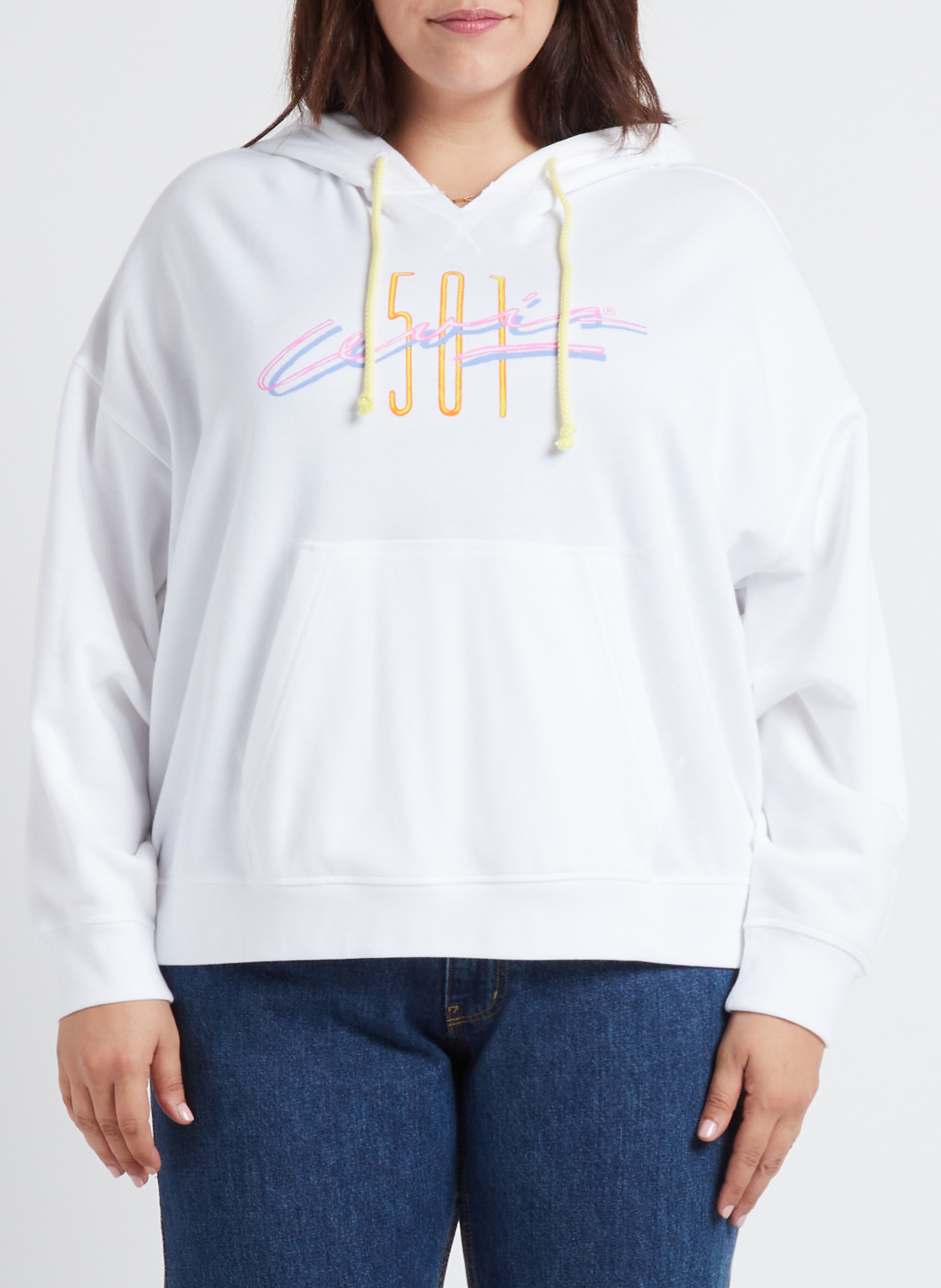 Sweater met zeefdruk | katoenblend LEVI'S Wit