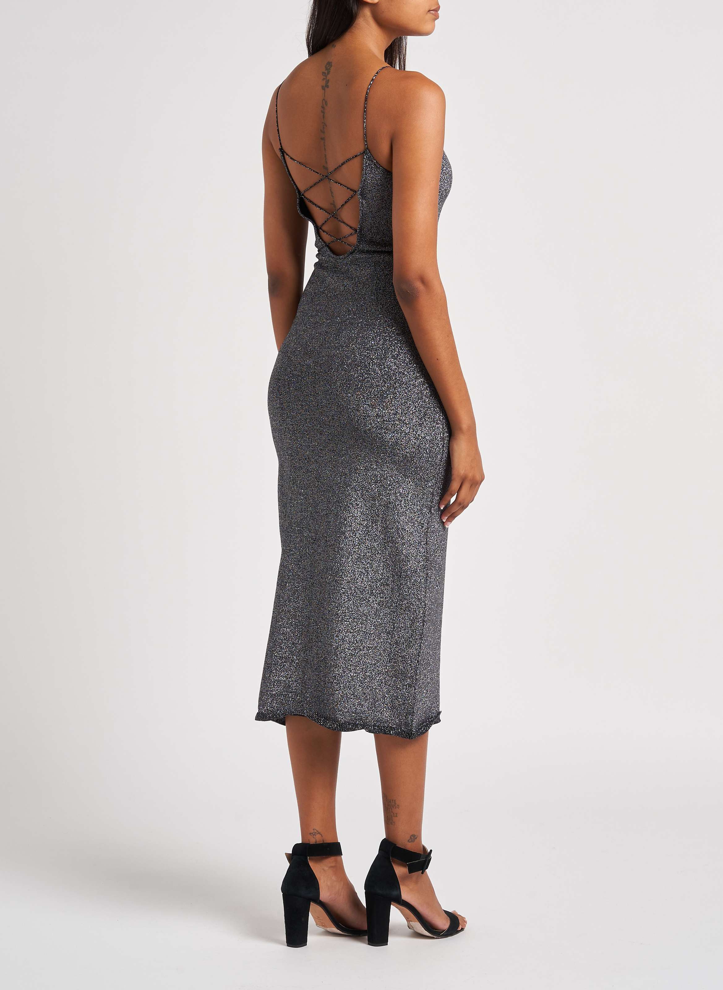 Midikleid mit V-Ausschnitt KARMA KOMA Silber