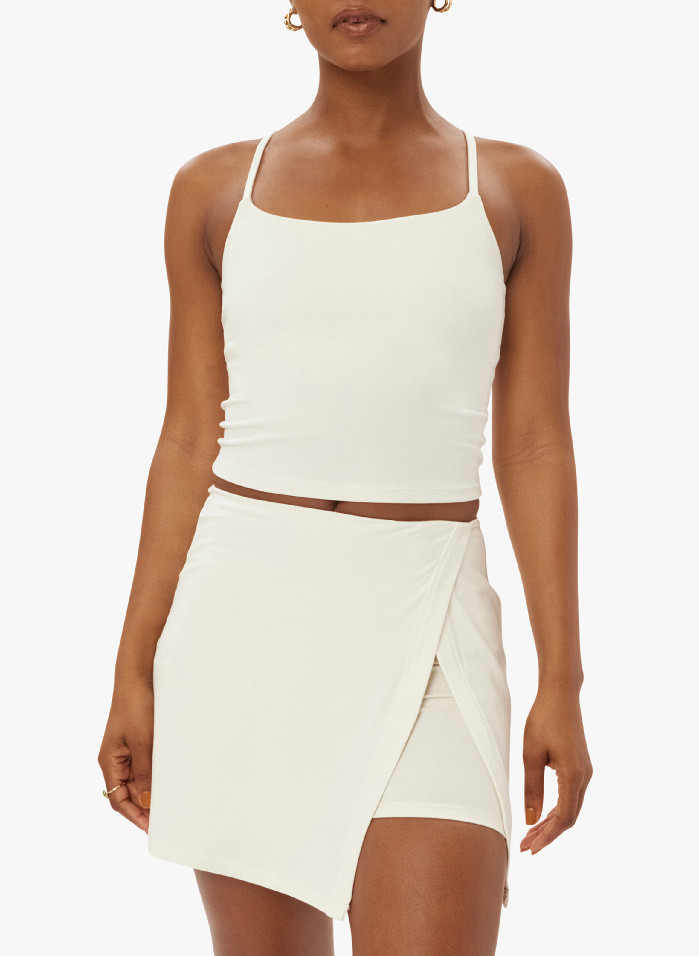 Kurzes Tanktop mit Schwimmerrücken GIRLFRIEND COLLECTIVE Weiss