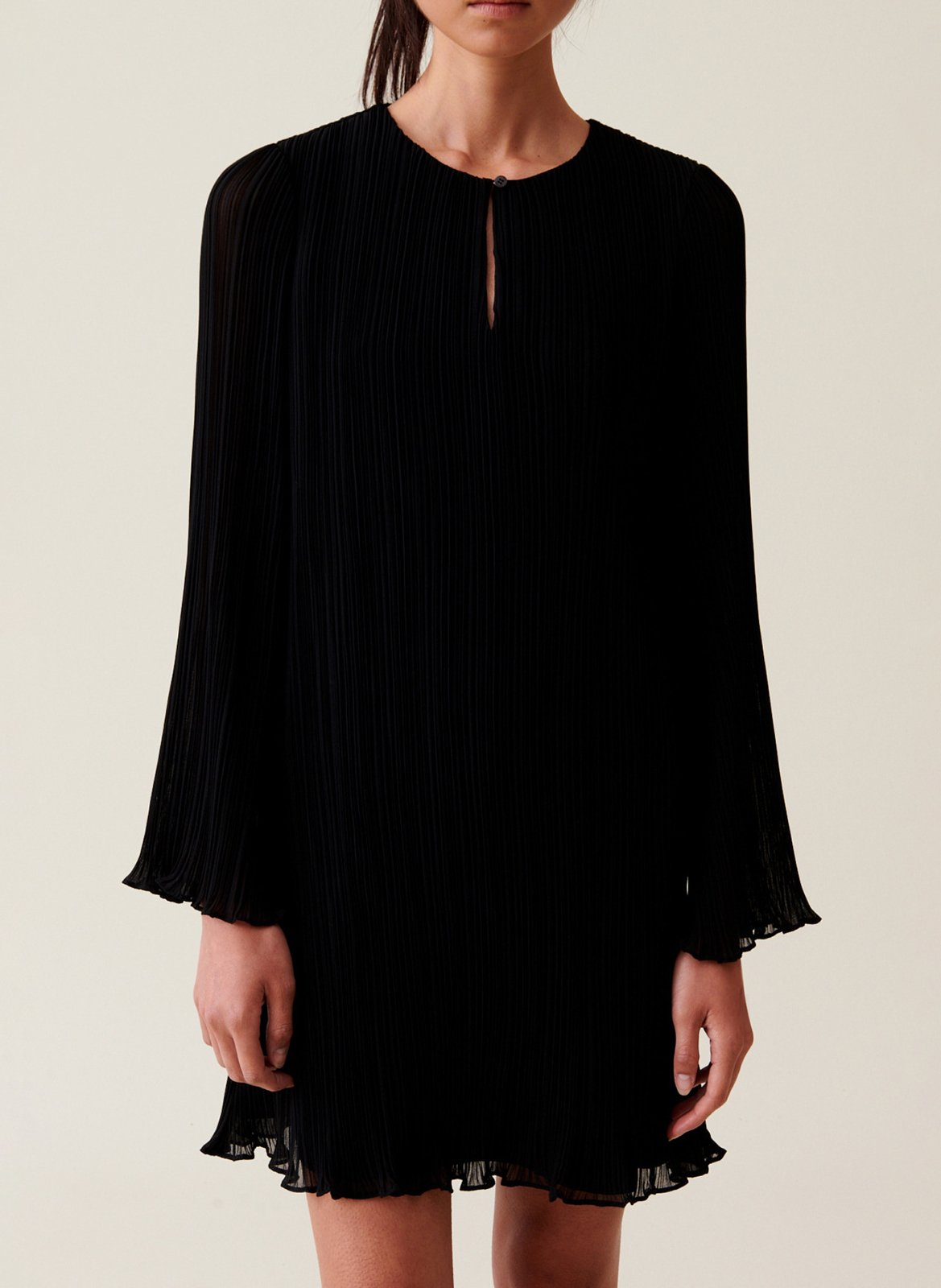 Robe courte col rond plissée CLAUDIE PIERLOT Noir