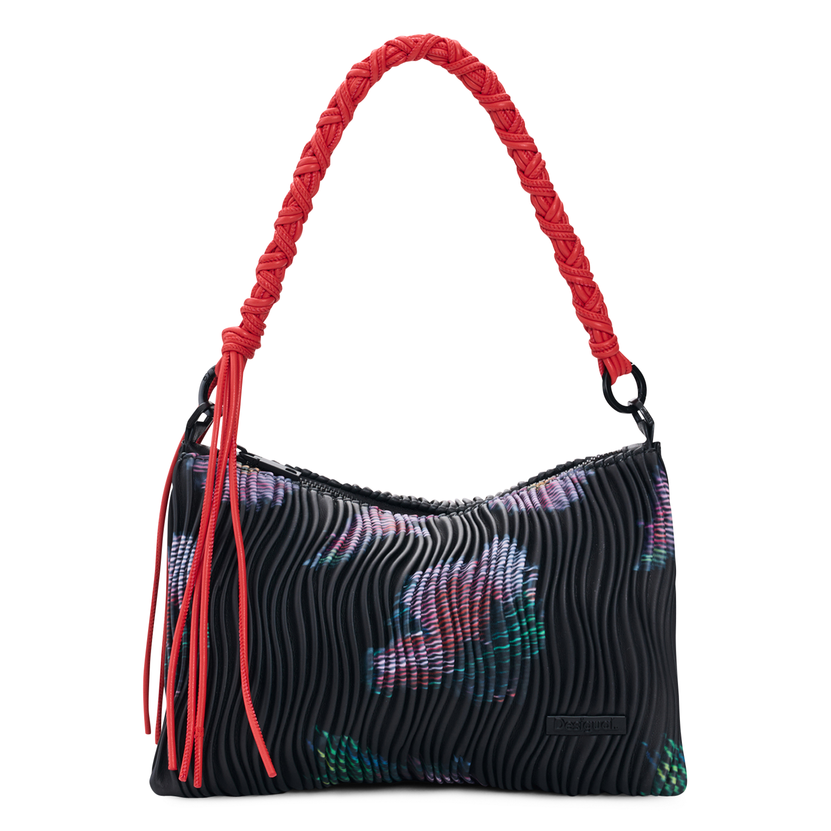 Textured shoulder bag with patterns DESIGUAL Black