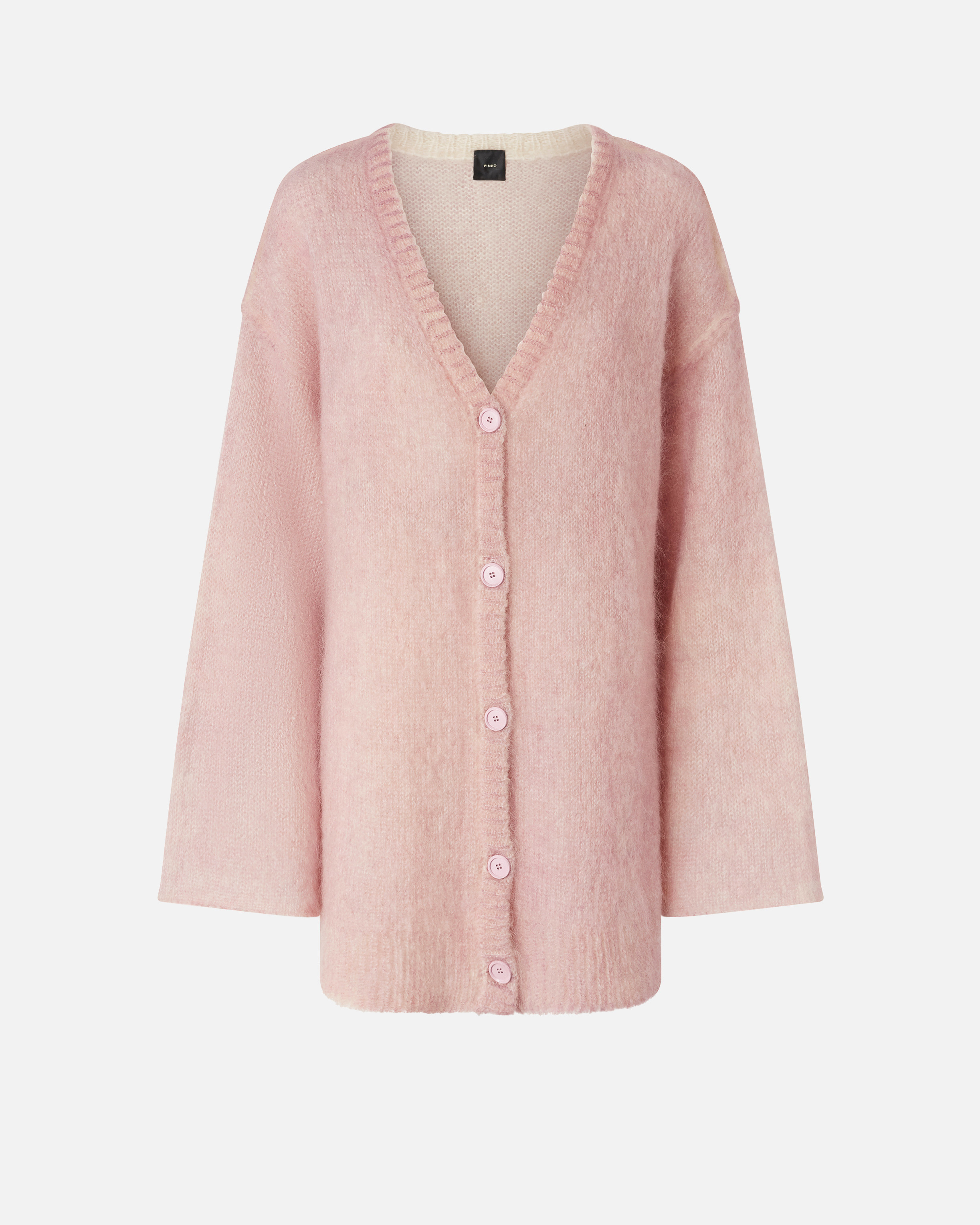 Long buttoned cardigan PINKO Pink