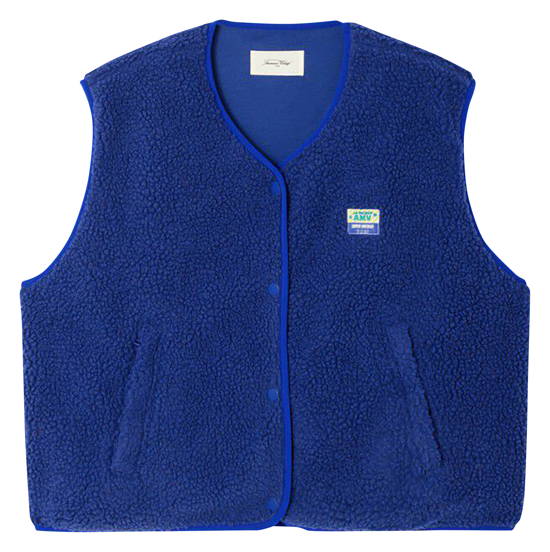 Gilet col rond molletonné sans manches AMERICAN VINTAGE Bleu
