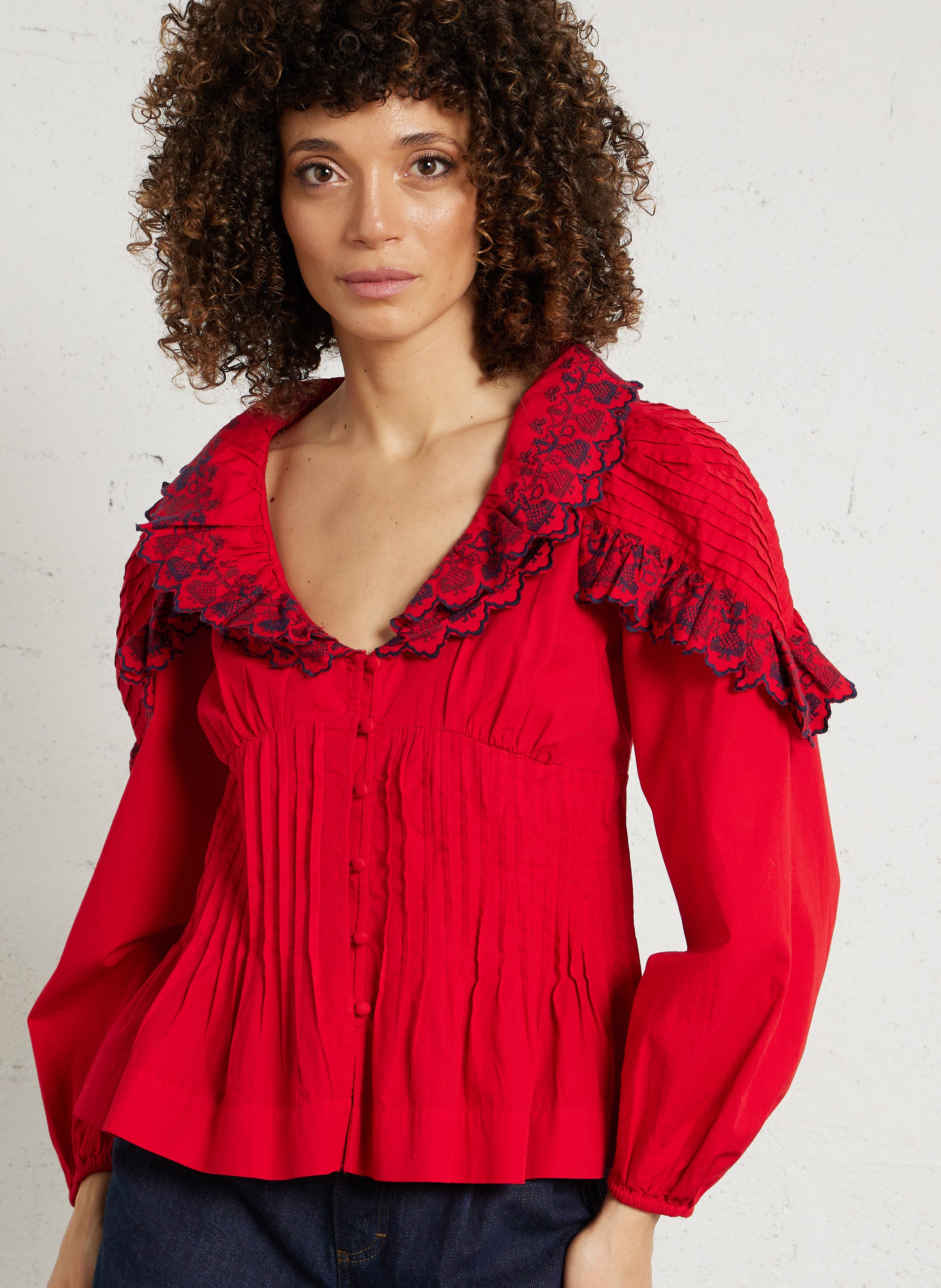 Gerade geschnittenes Hemd aus Bio-Baumwolle DAMSON MADDER Rot