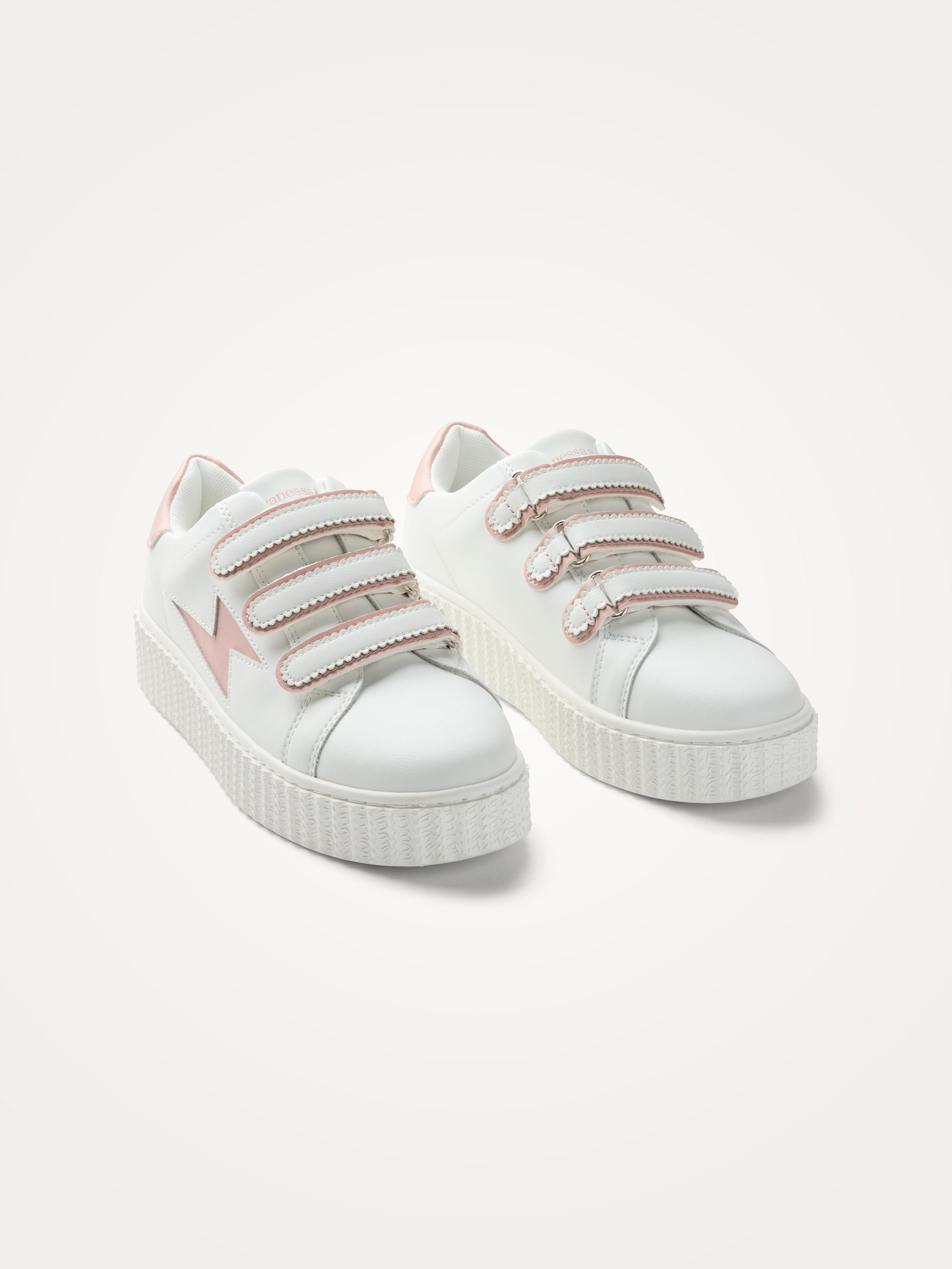 Low sneakers with scalloped Velcro straps VANESSA WU Pink