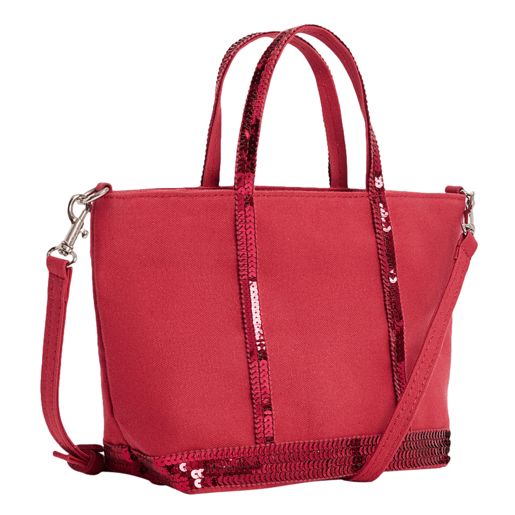 Mini-Tragetasche mit Pailletten aus Baumwollcanvas VANESSA BRUNO Rosa