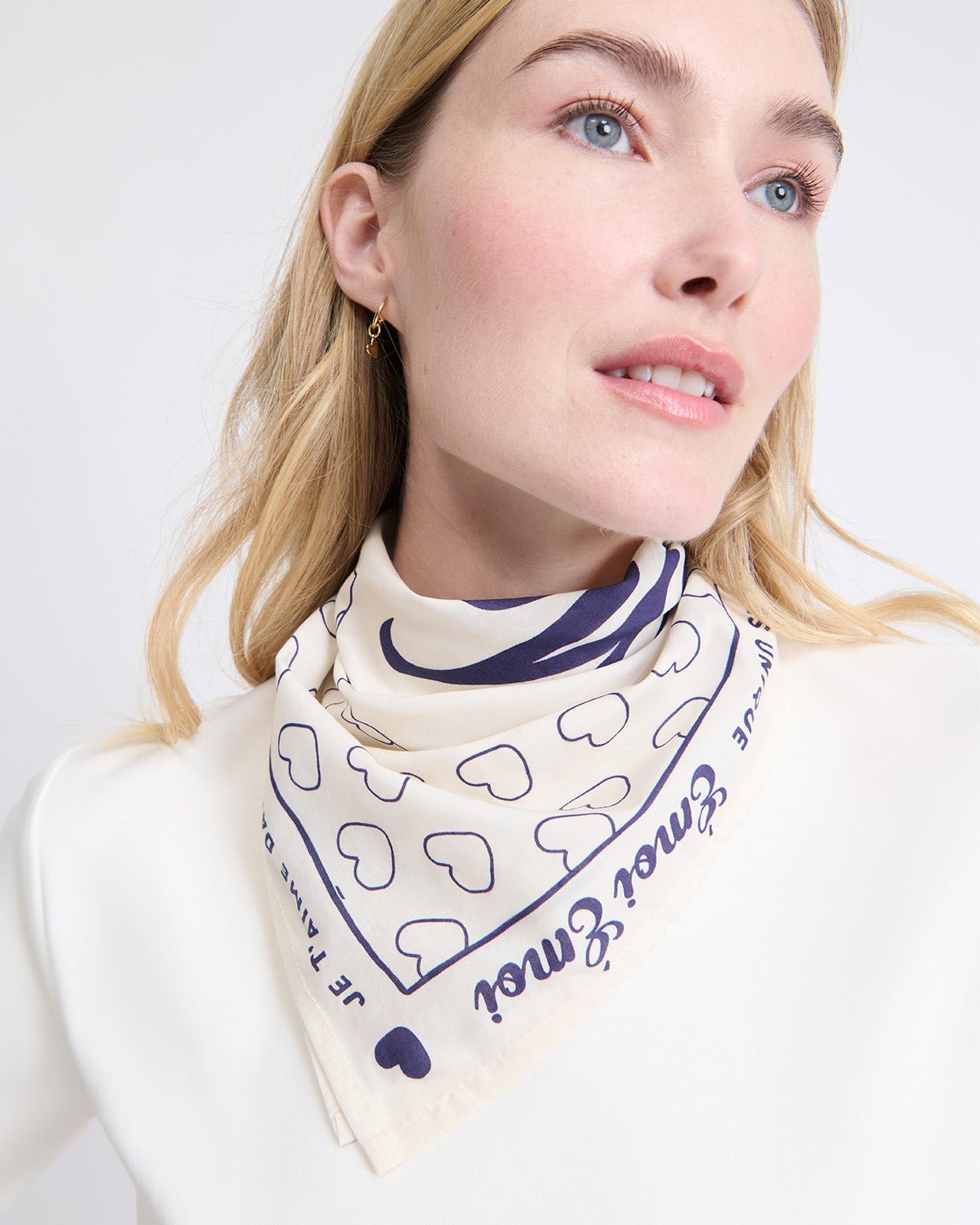 Bandana poème je t'aime mama EMOI EMOI Blanc