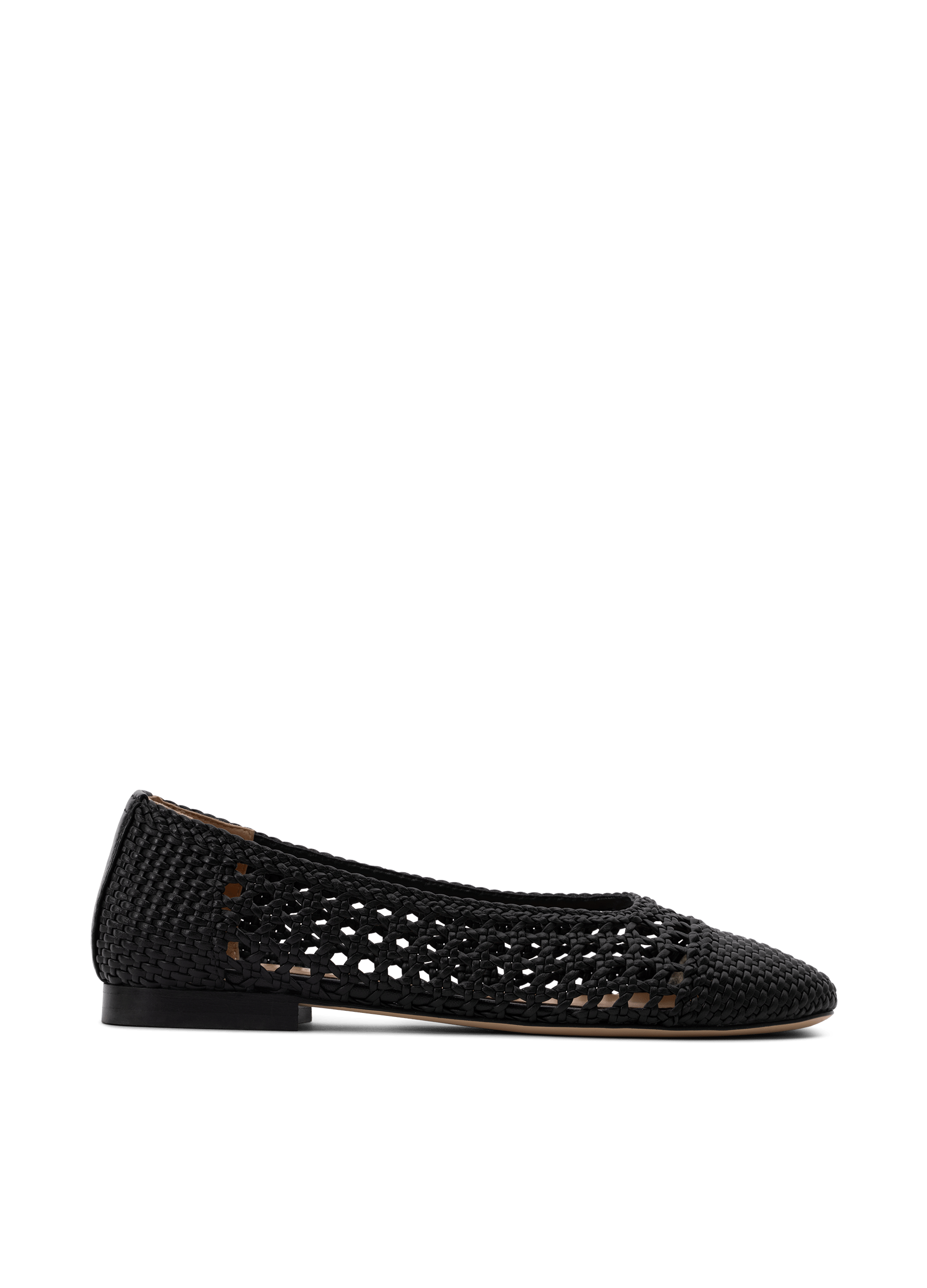 Black braided leather ballet flats PARALLELE PARIS Black