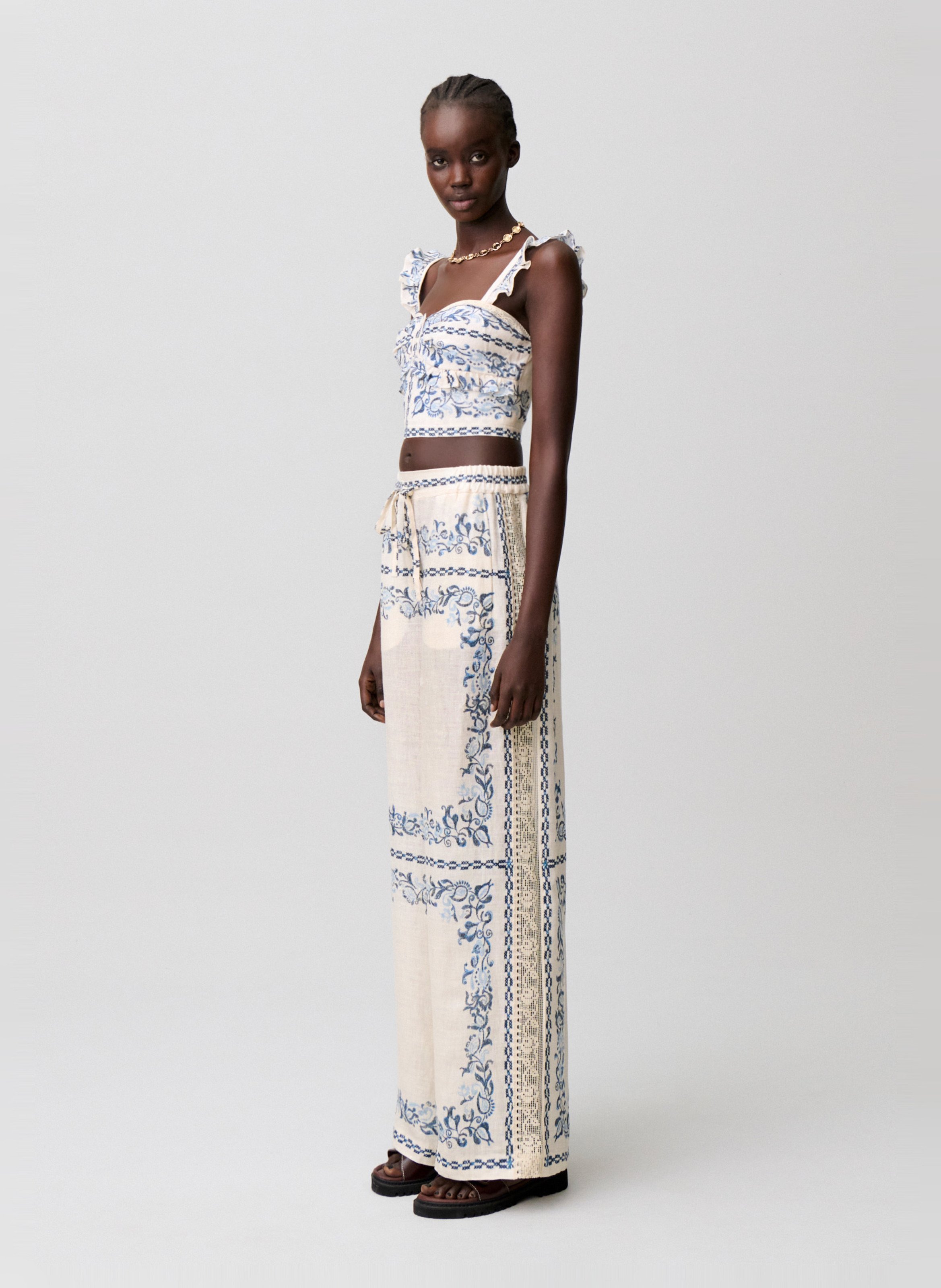 Top court en lin CLAUDIE PIERLOT Multicolore