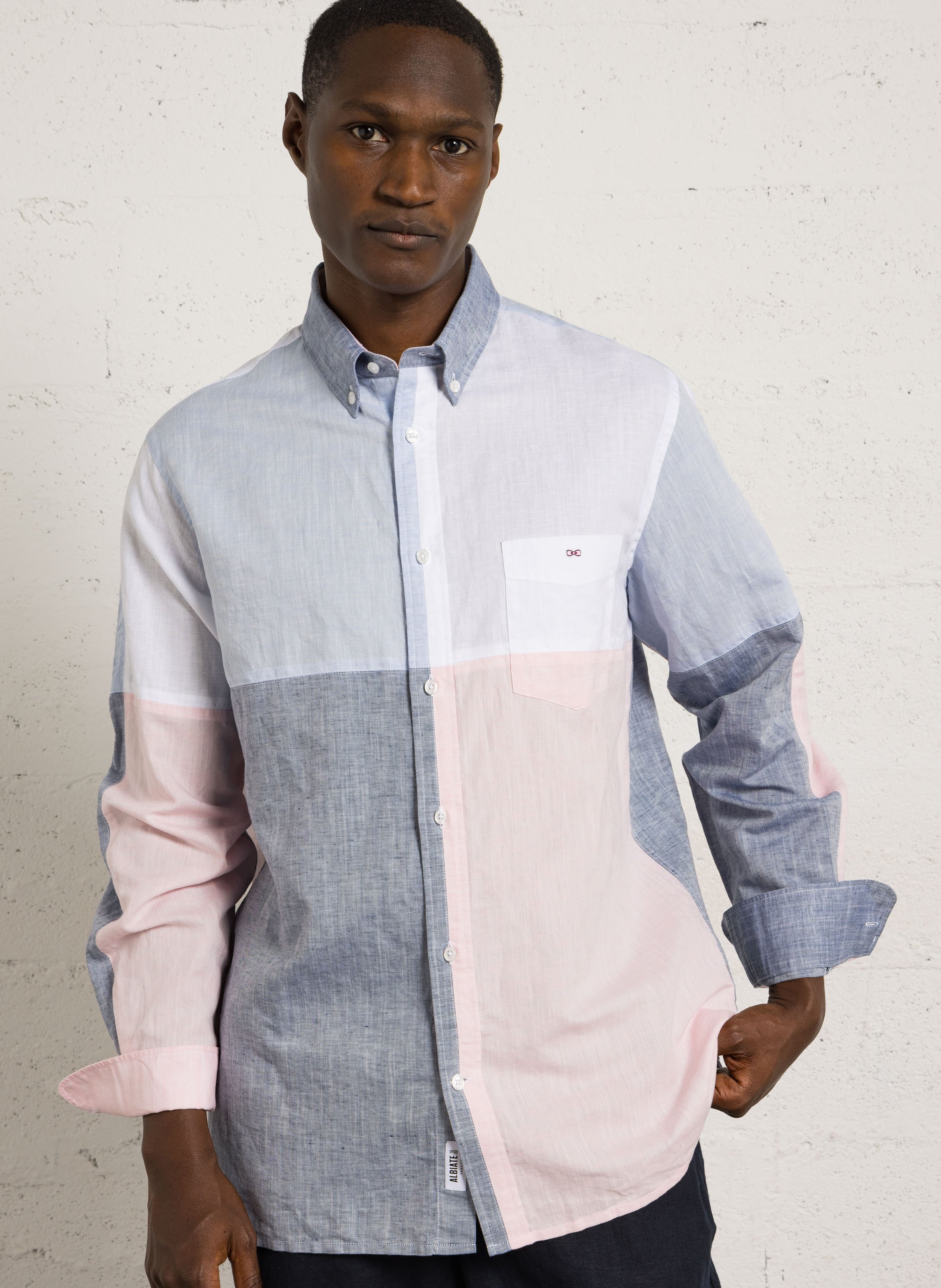 Gerade Patchwork-Bluse EDEN PARK Blau