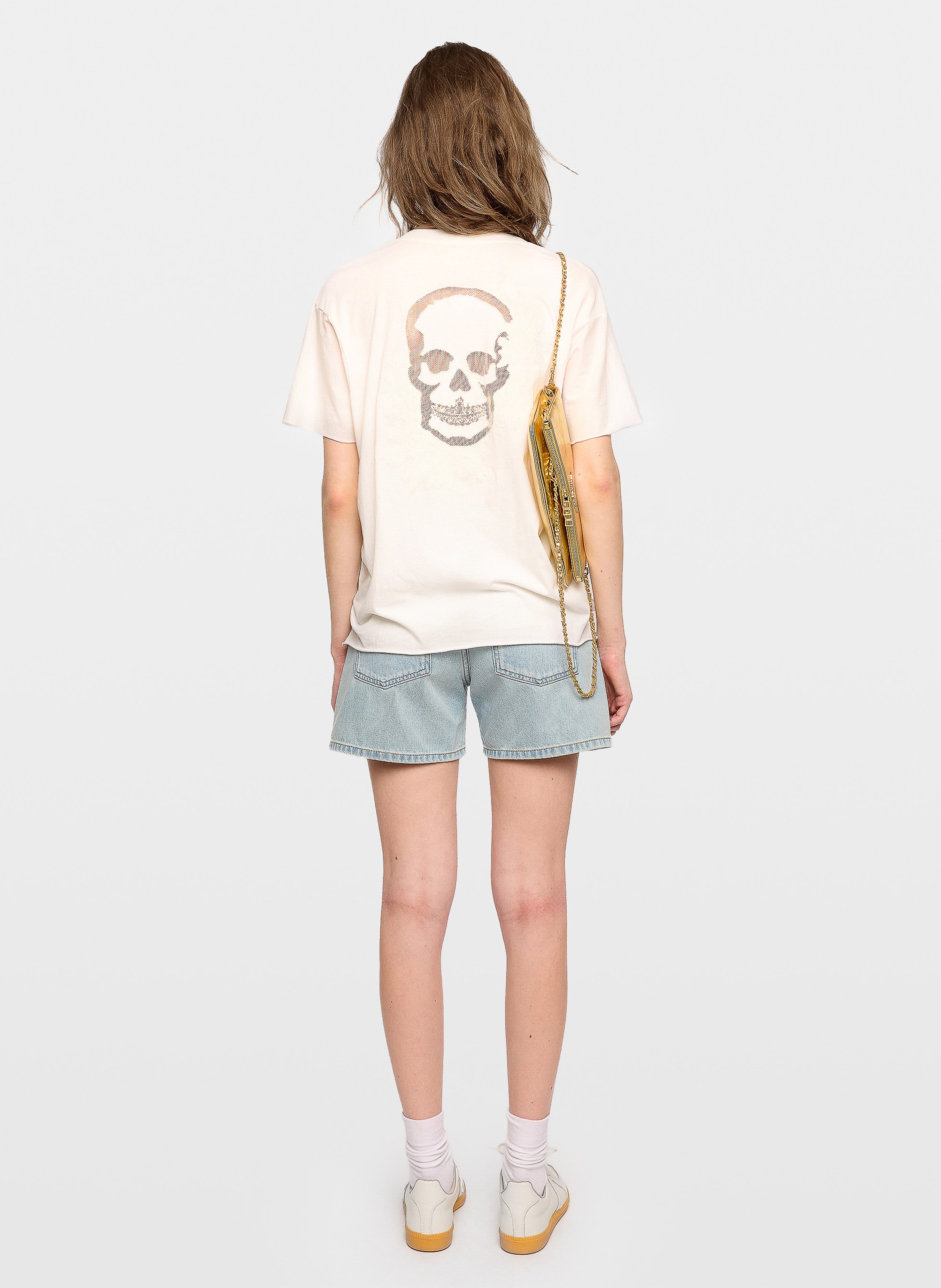 Tee-shirt col V en coton bio ZADIG&VOLTAIRE Blanc