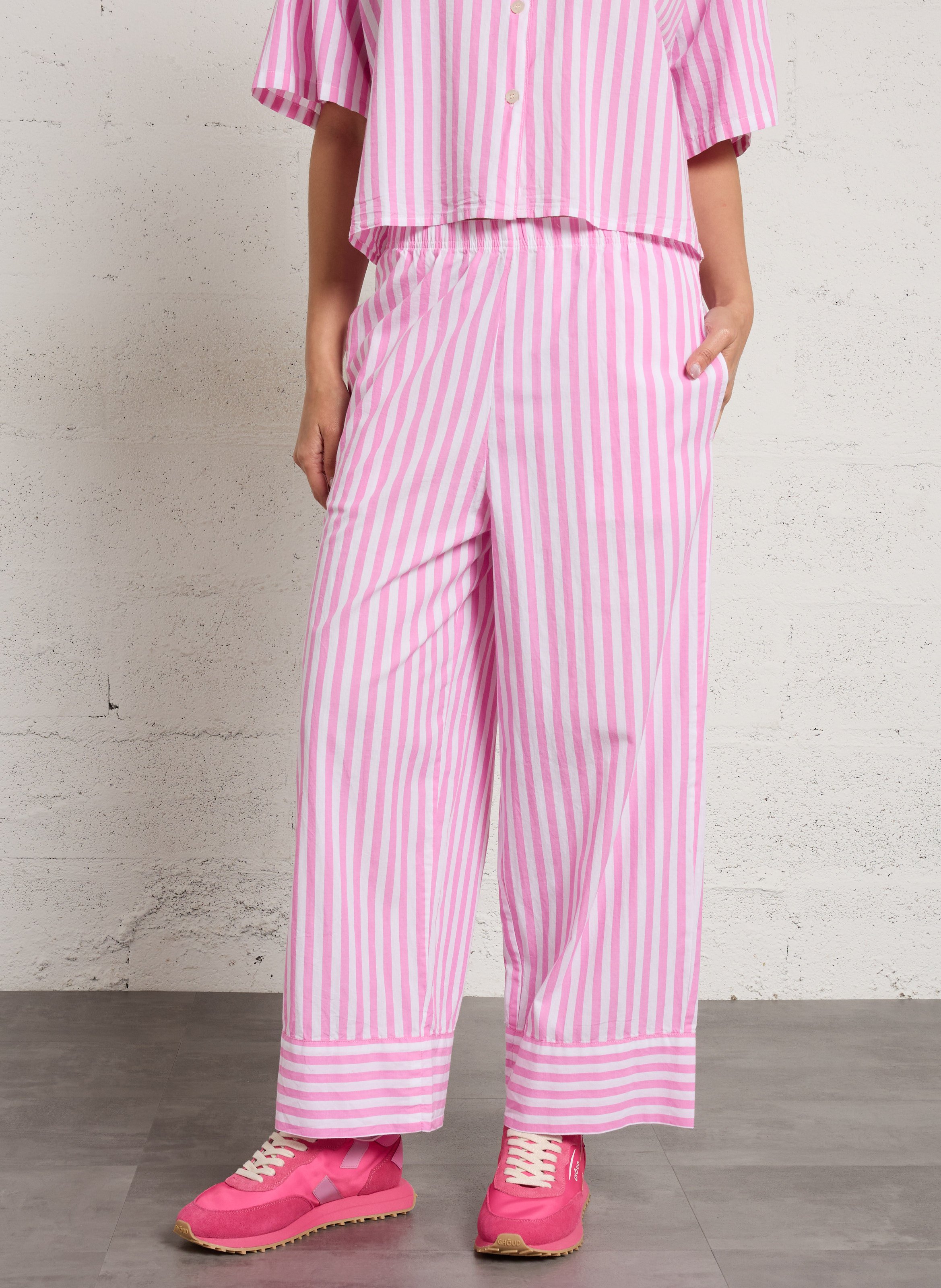 Pantalon large taille haute rayé AMERICAN VINTAGE