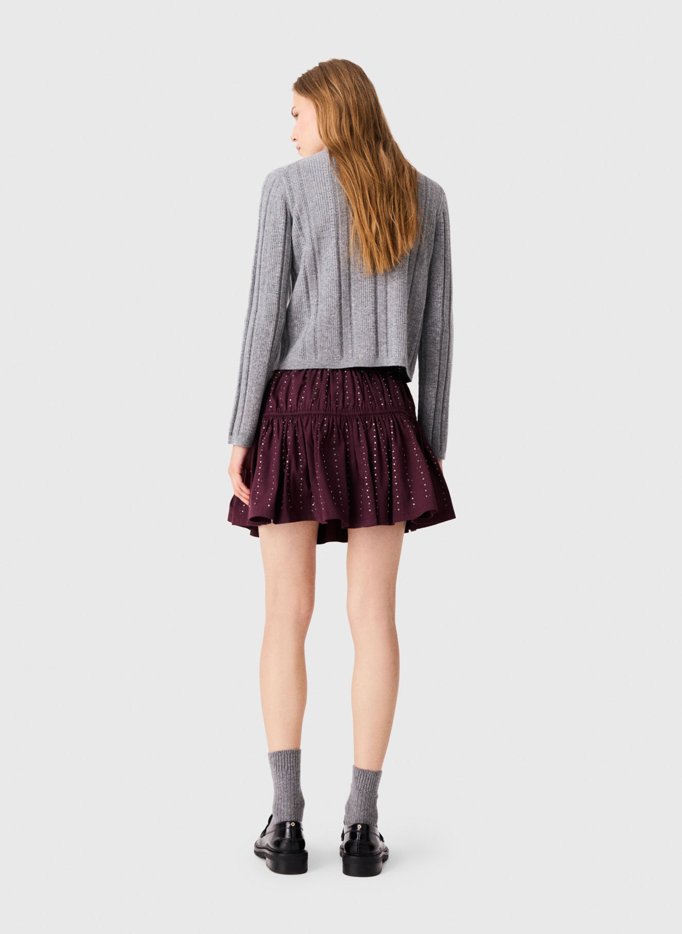 Pull droit en laine mélangée MAJE Gris
