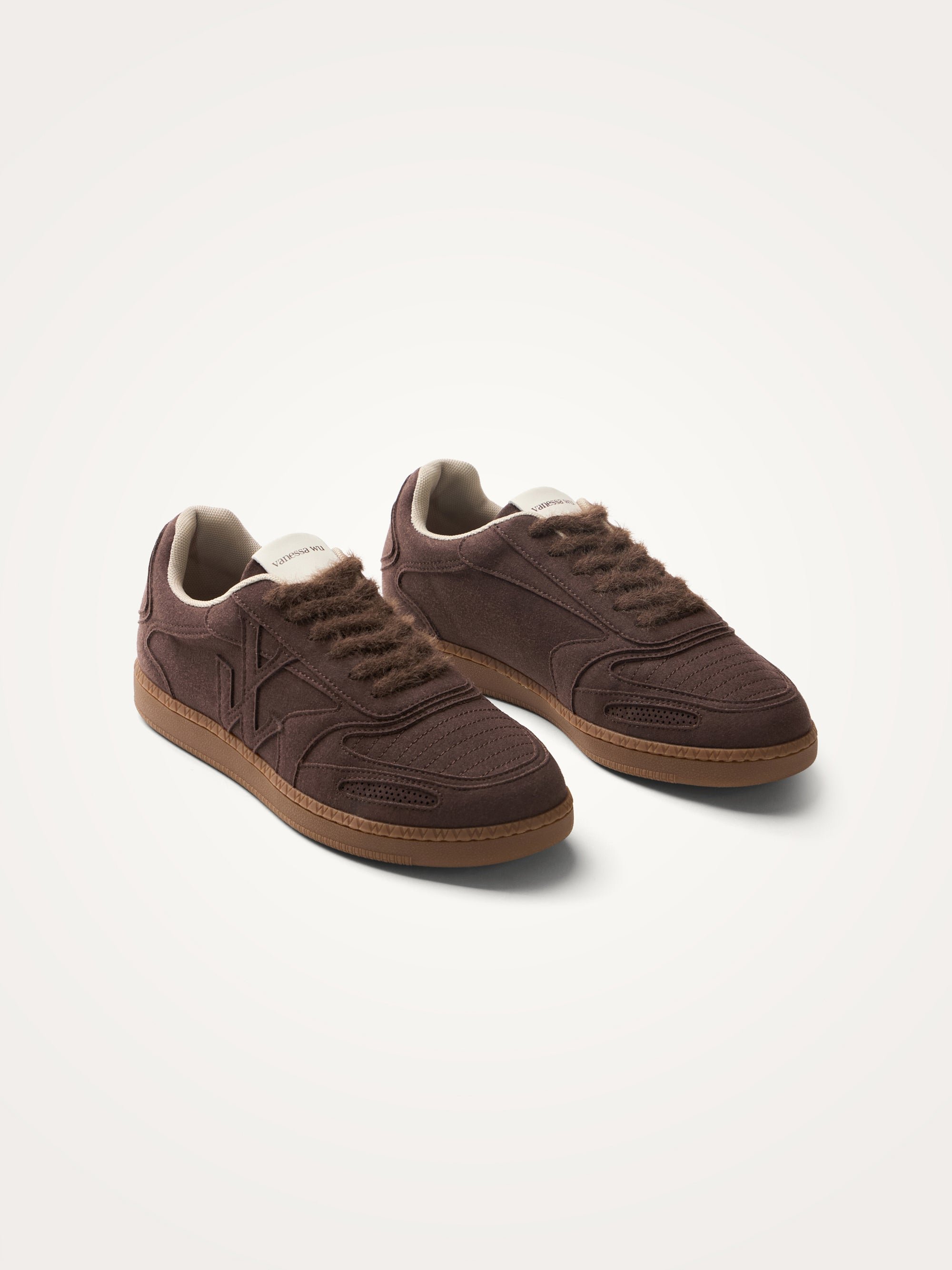 Sneakers with monogram on retro sole VANESSA WU Brown