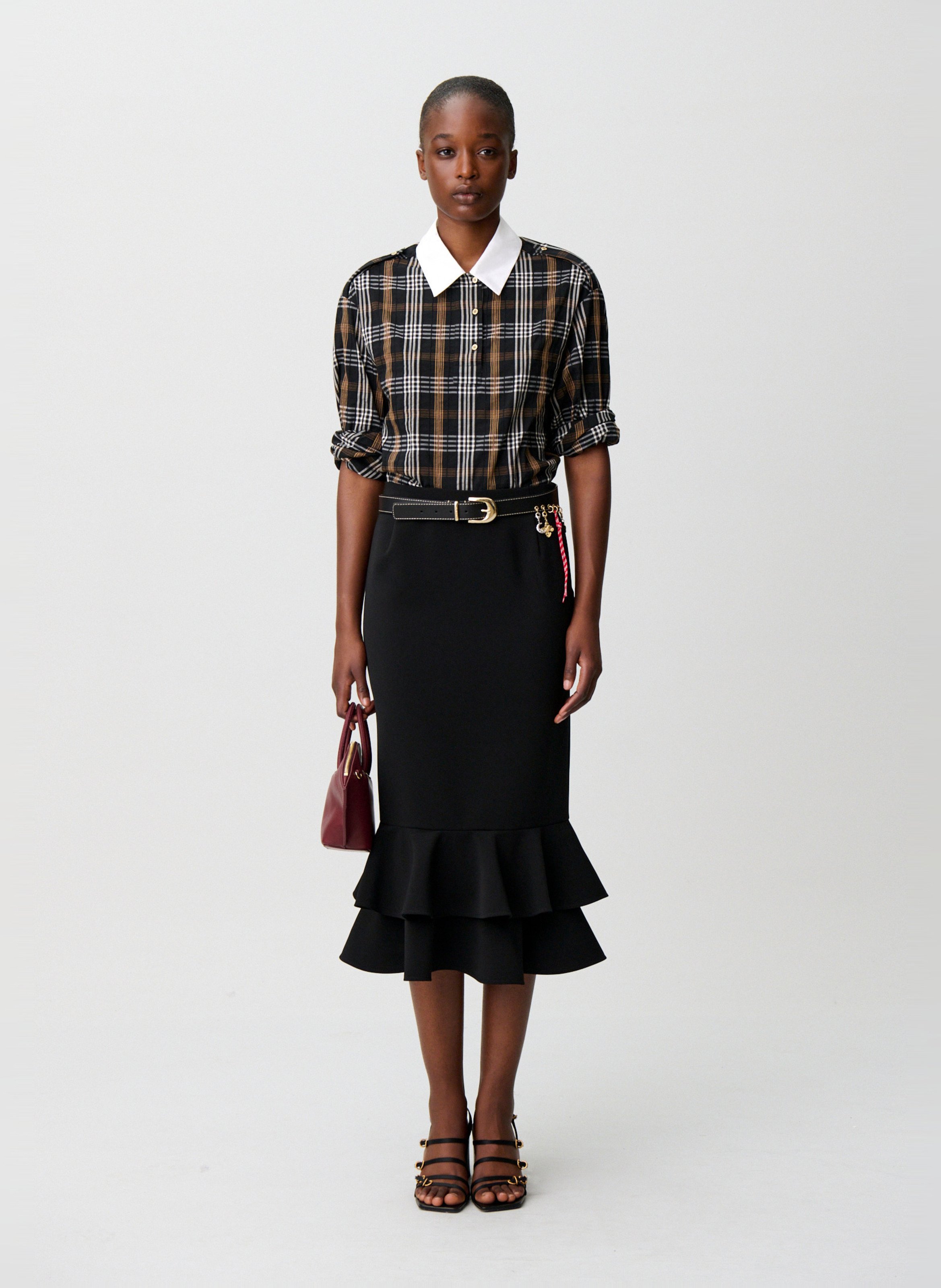 Ausgestellter Midirock CLAUDIE PIERLOT Schwarz