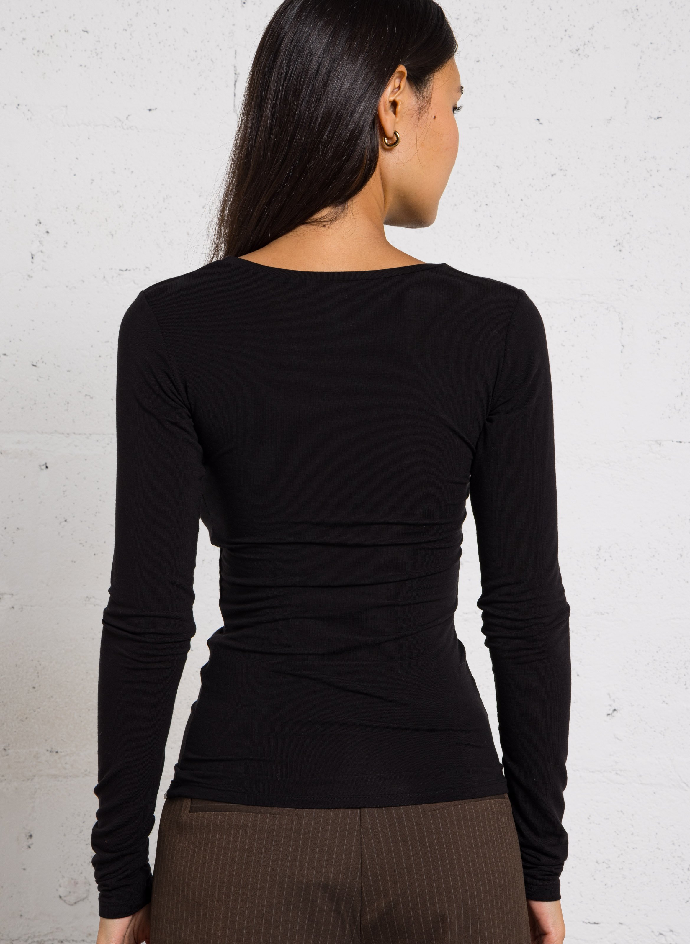 Round-neck wool-blend T-shirt IMPERIAL Black