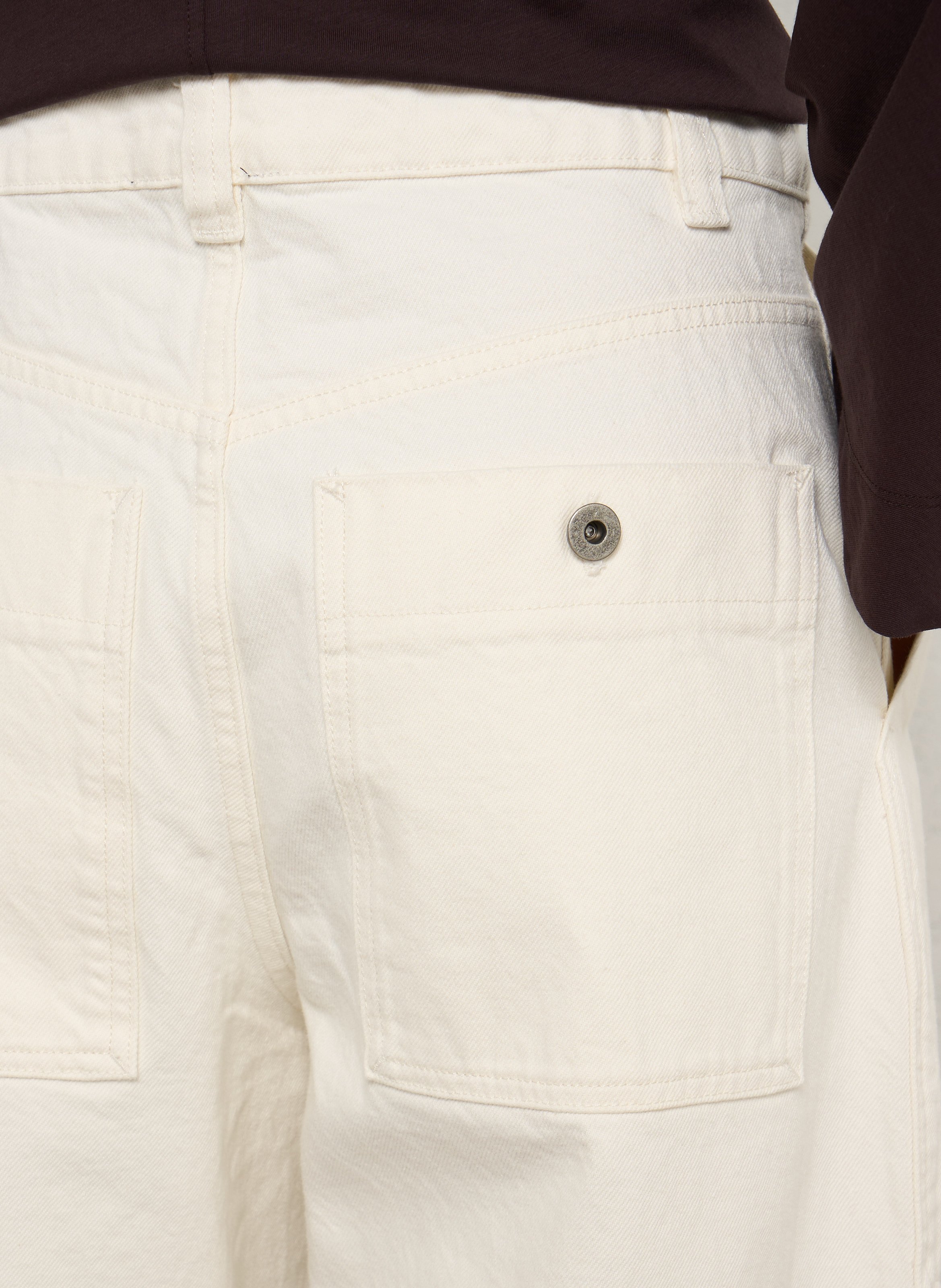 Jean large en coton bio SOEUR Beige