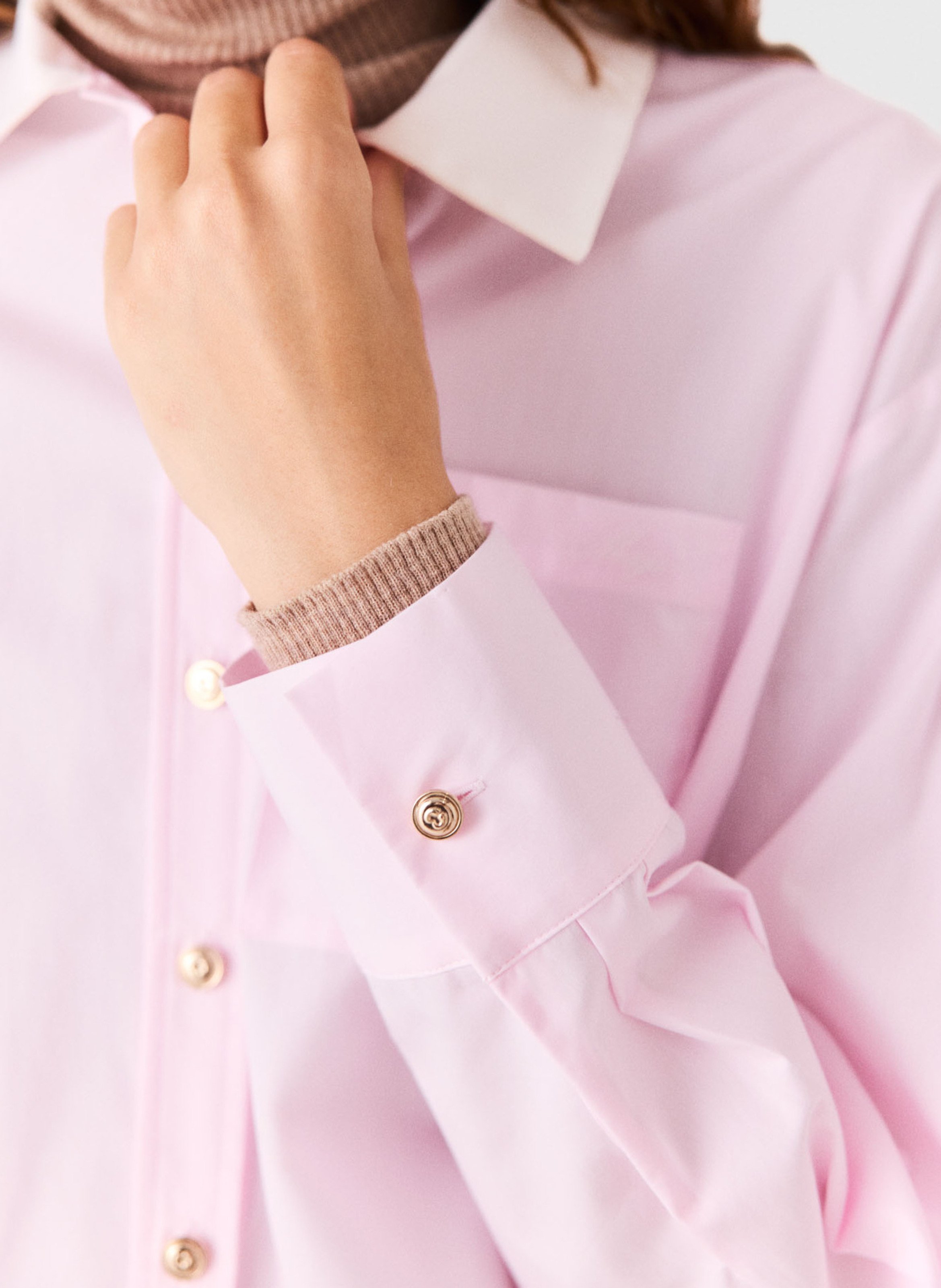 Chemise courte ample unie MAJE Rose