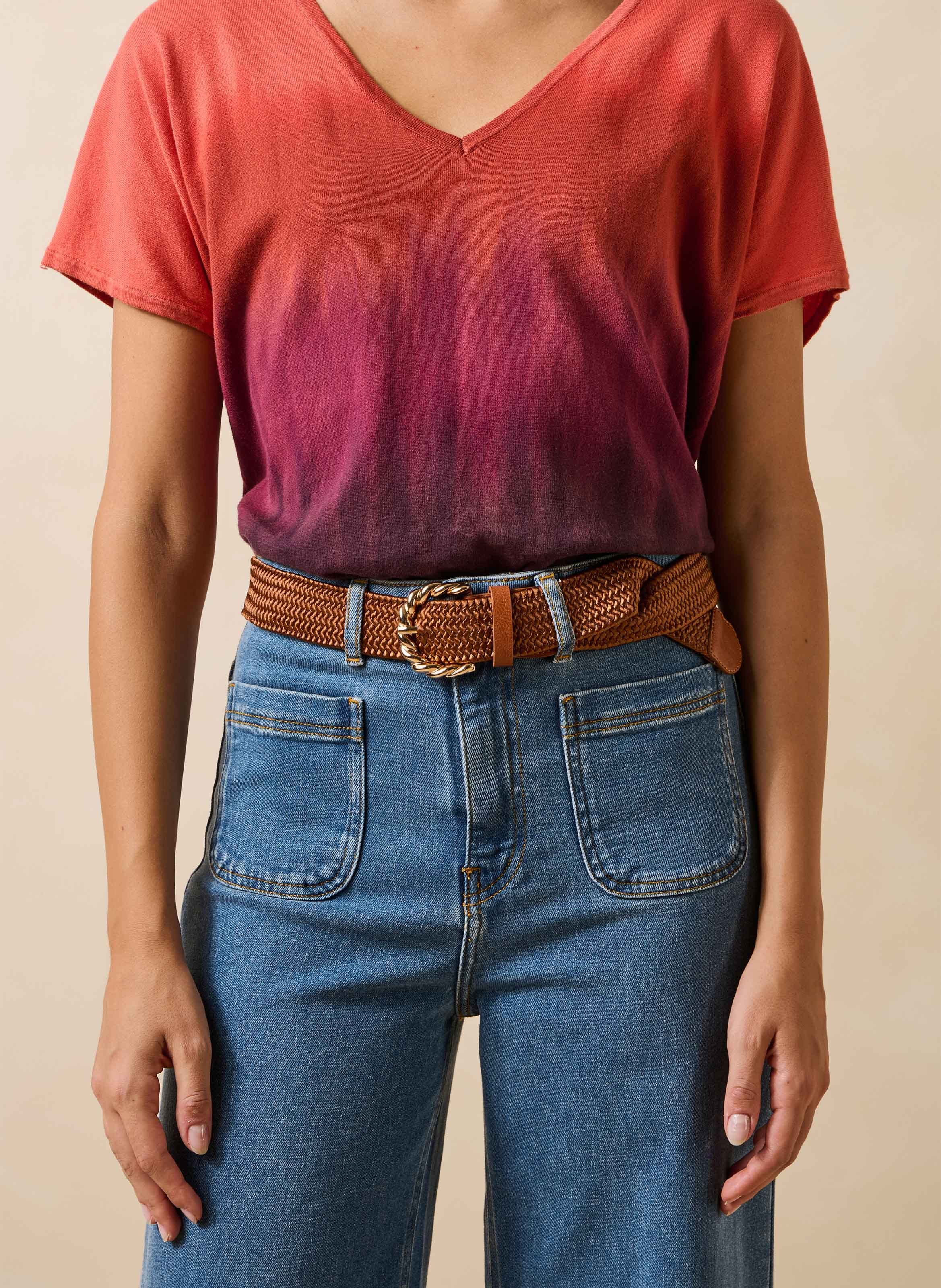 Braided belt  LA FEE MARABOUTEE Brown