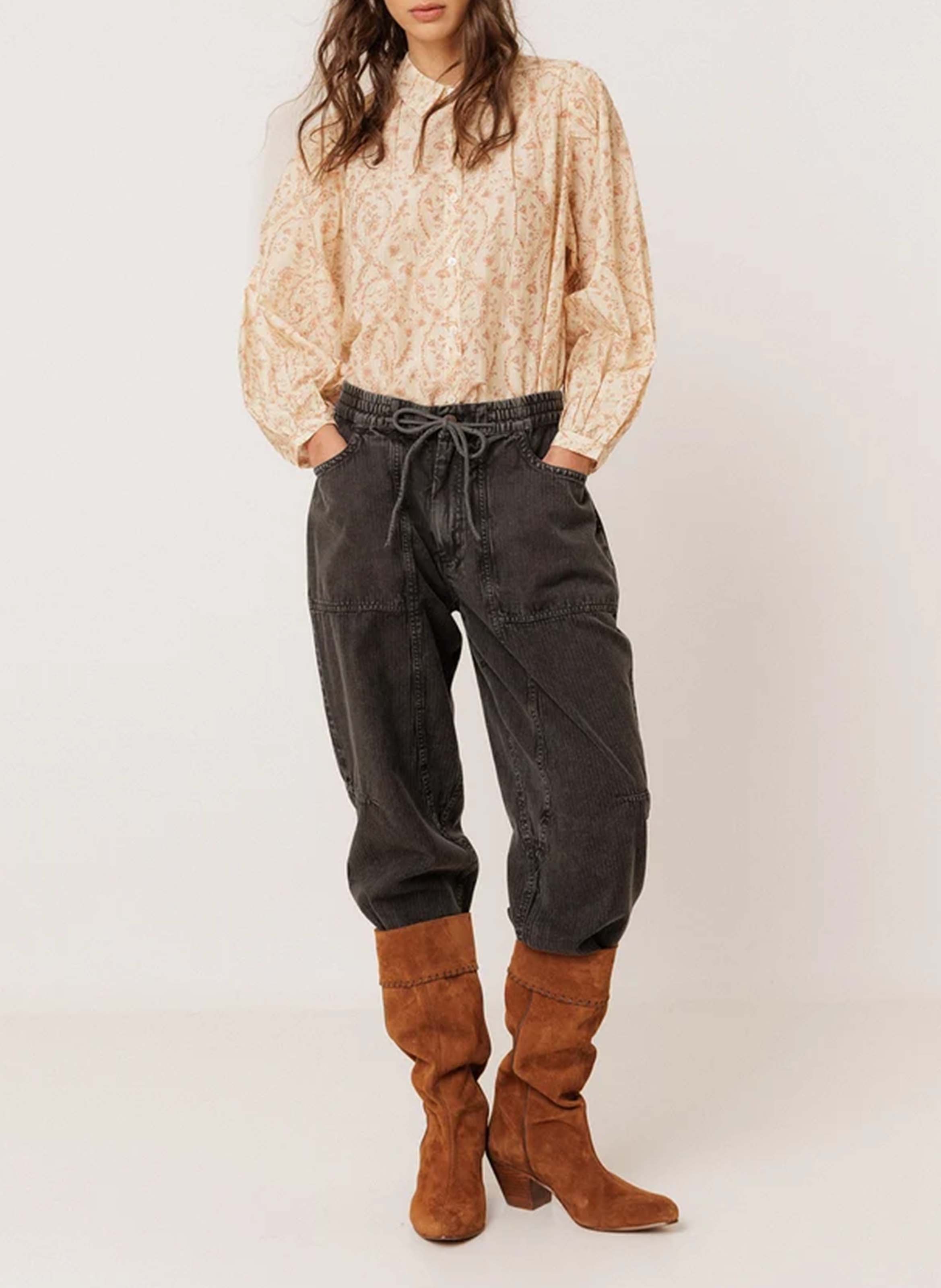 Chemise oversize en coton et soie INDI & COLD Rose