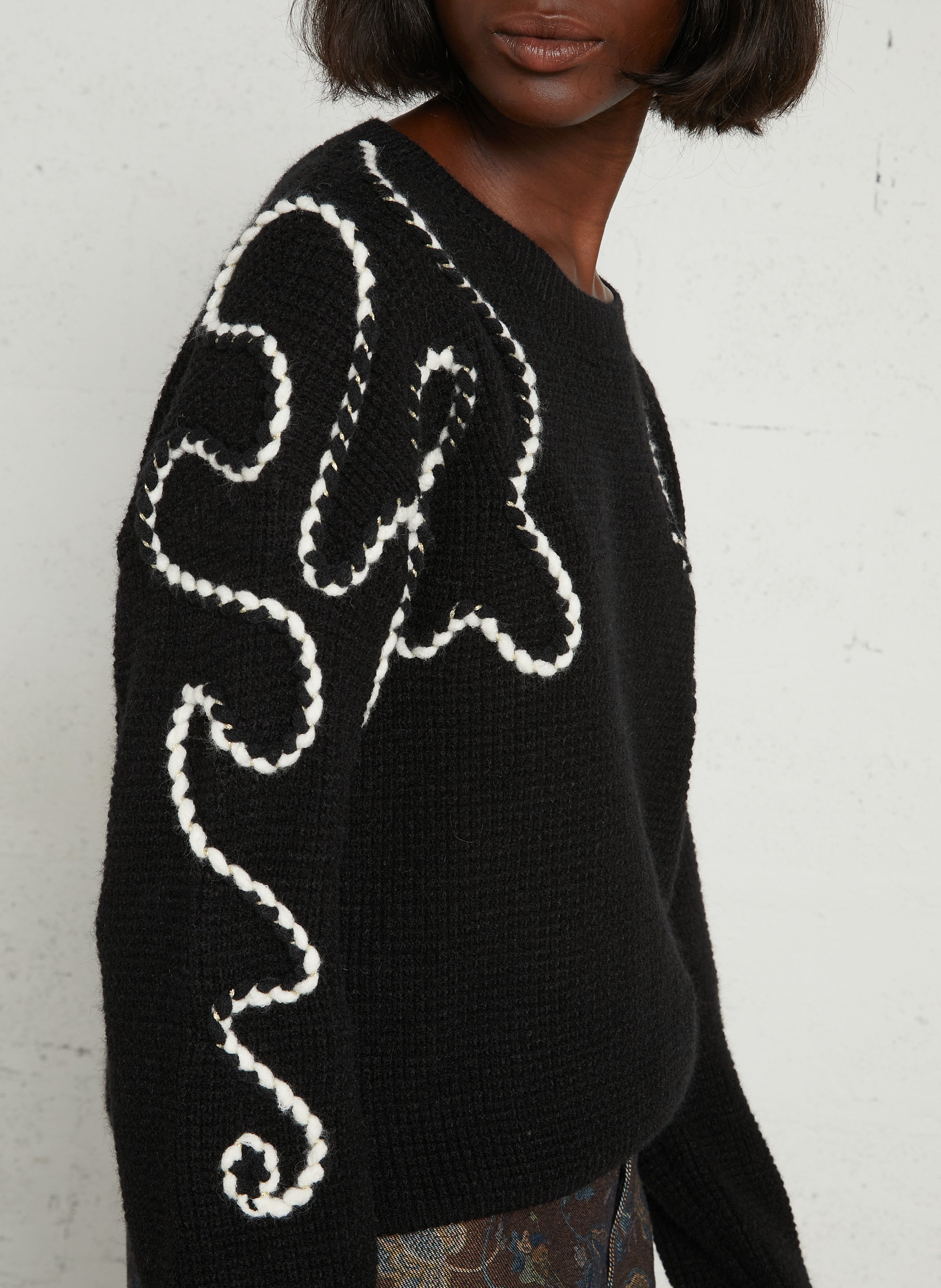 Weiter Pullover mit Rundhalsausschnitt THE KORNER Schwarz