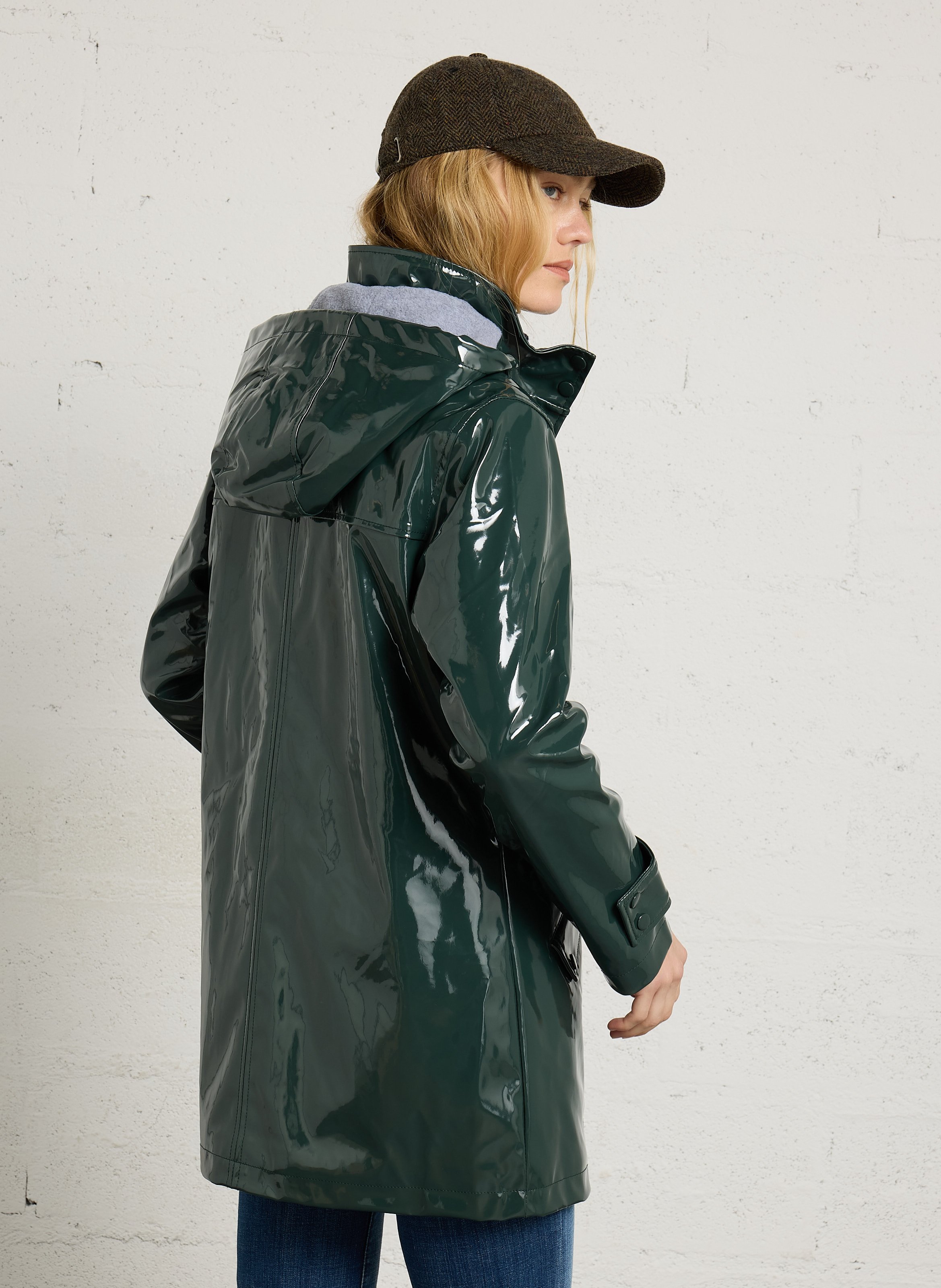 Glanzende regenjas met capuchon ARMOR LUX Groen
