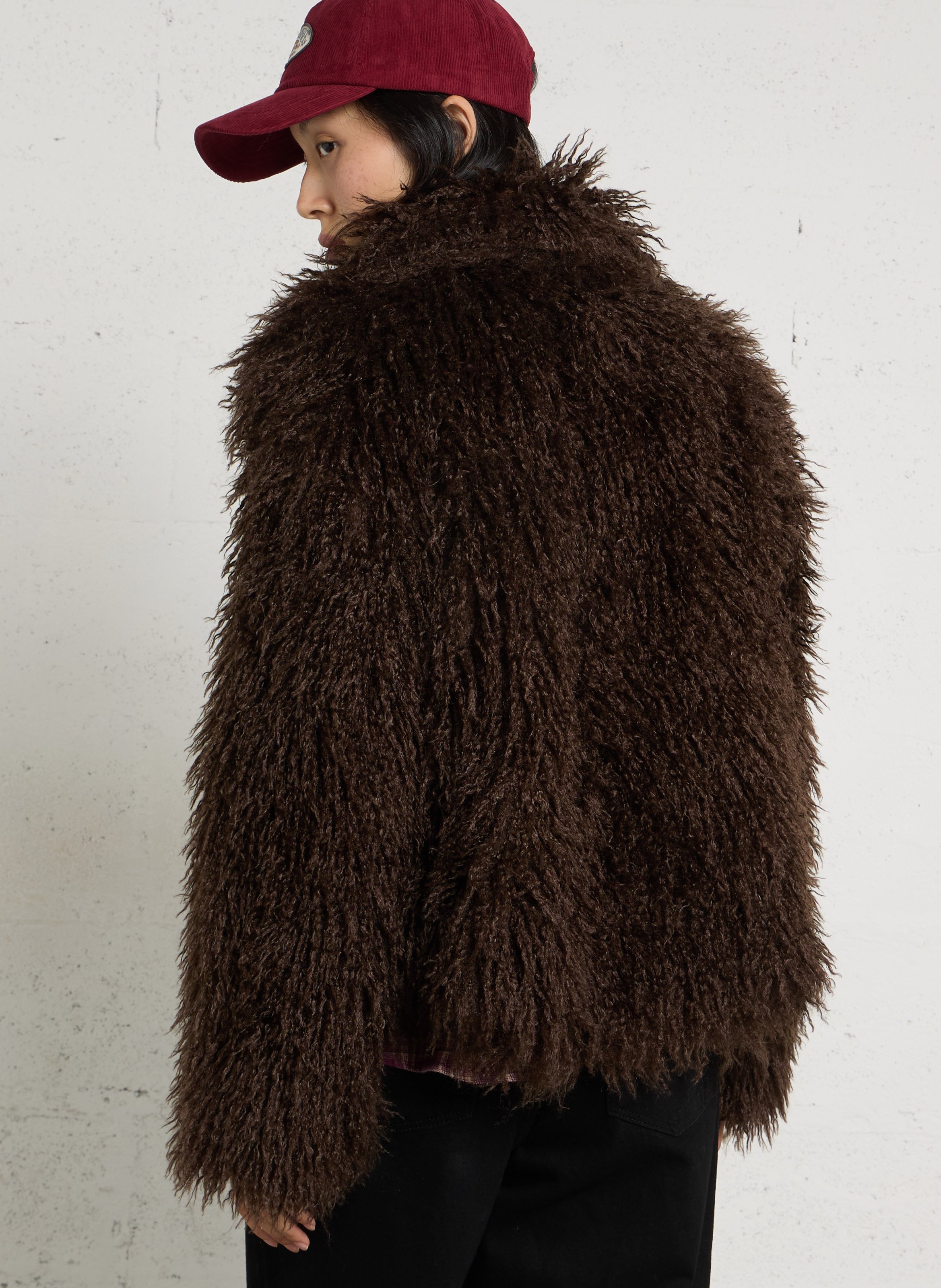 Manteau col montant effet fourrure SUD EXPRESS Marron
