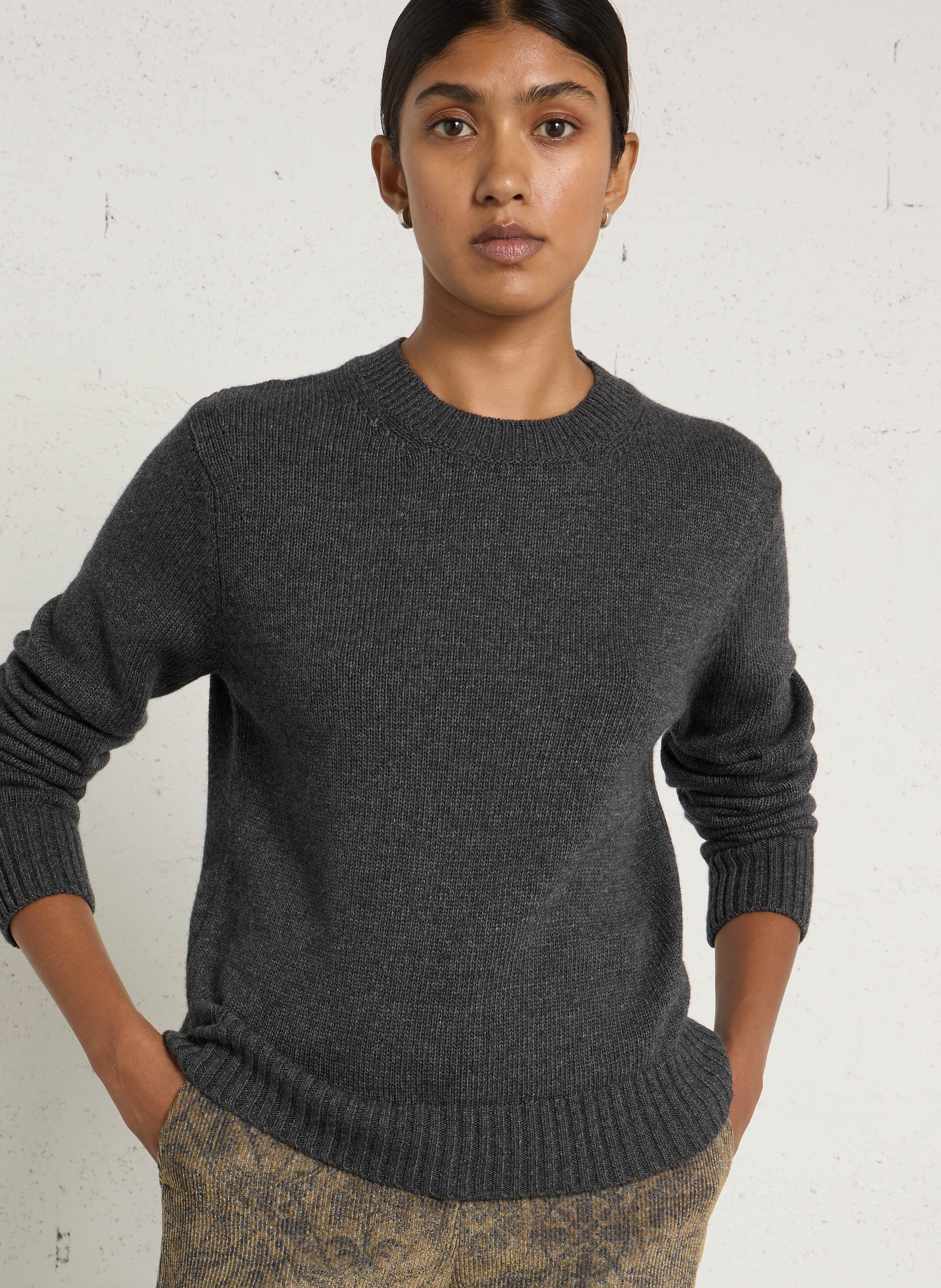 Pull droit col rond MOMONI Gris