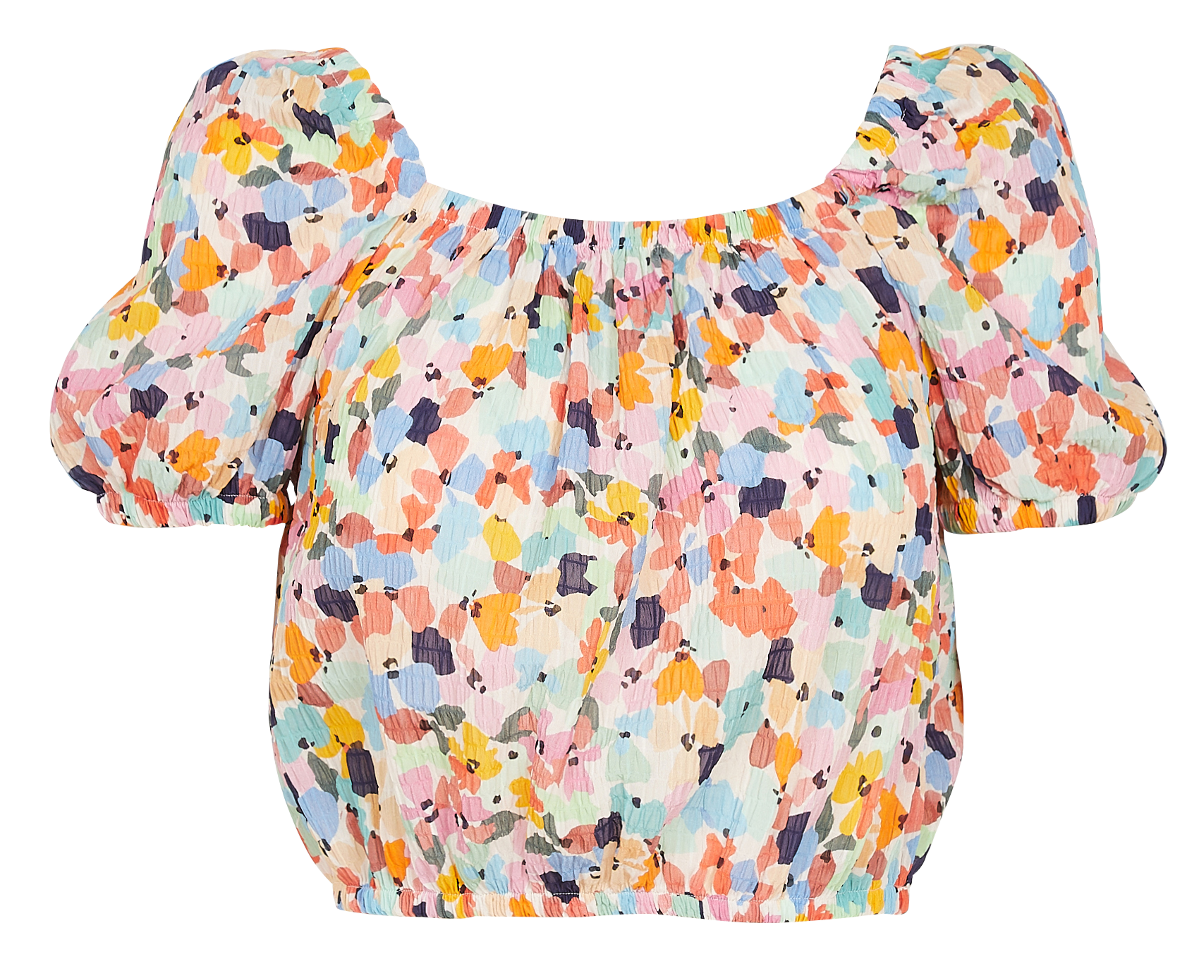 Crop top imprimé avec col élastiqué  INDEE Multicolore