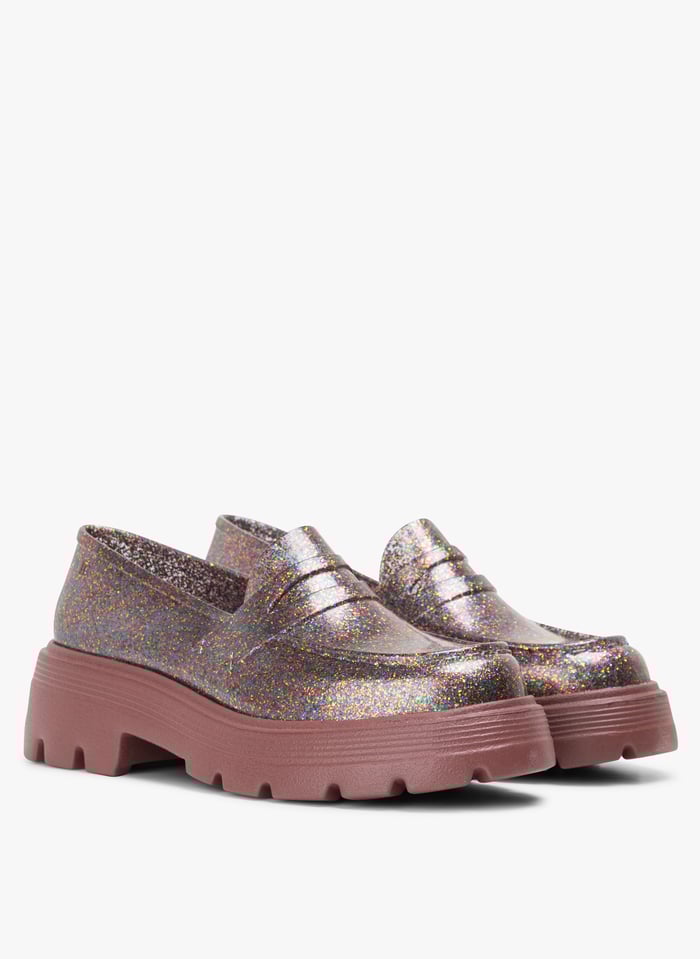 Rose gold cheap glitter loafers