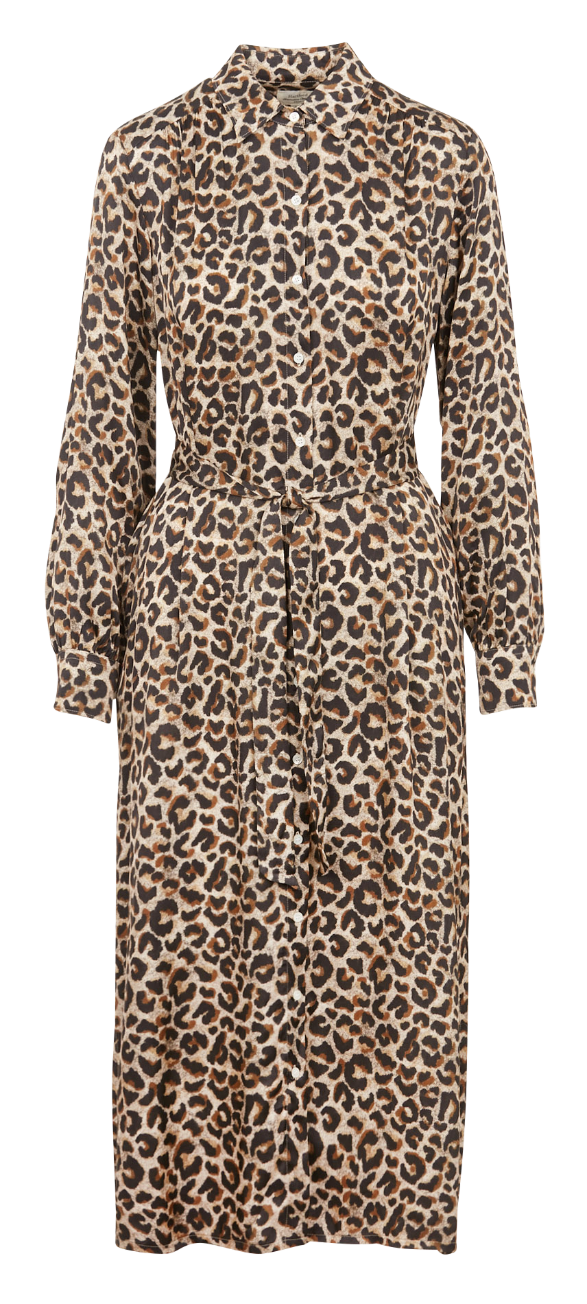 Robe longue col classique imprimée léopard  HARTFORD Blanc