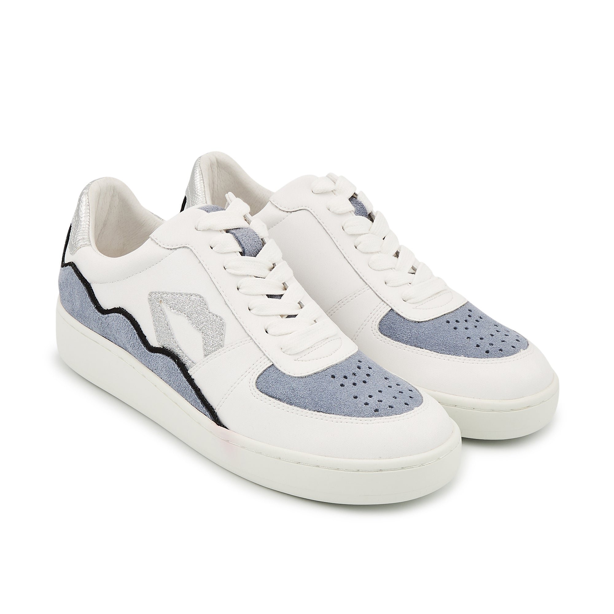 Leather sneakers BONS BAISERS PARIS Silver