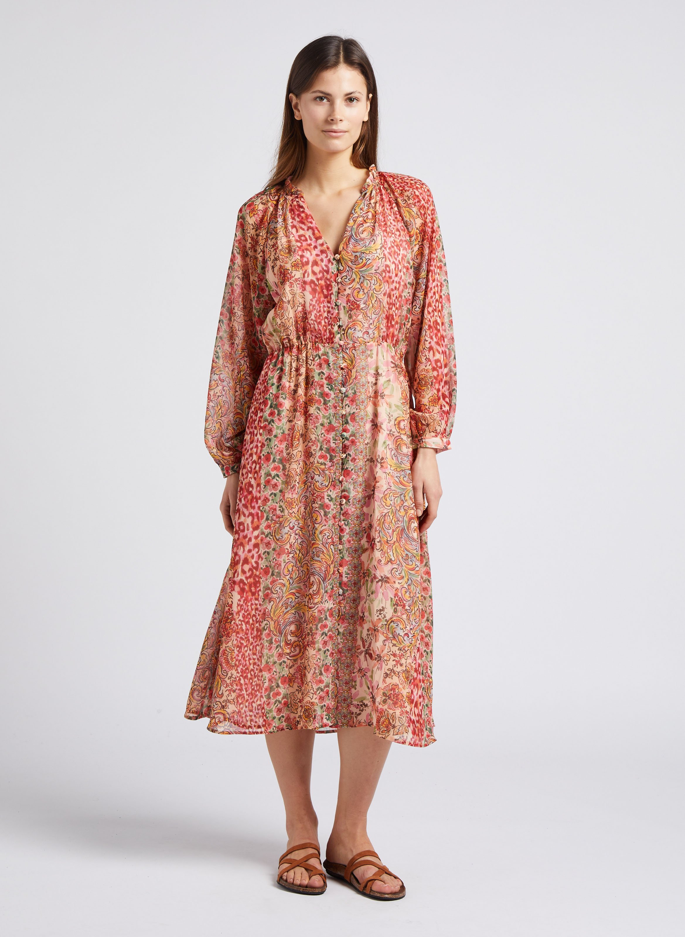 Halflange jurk met V-hals LA PETITE ETOILE Blauw