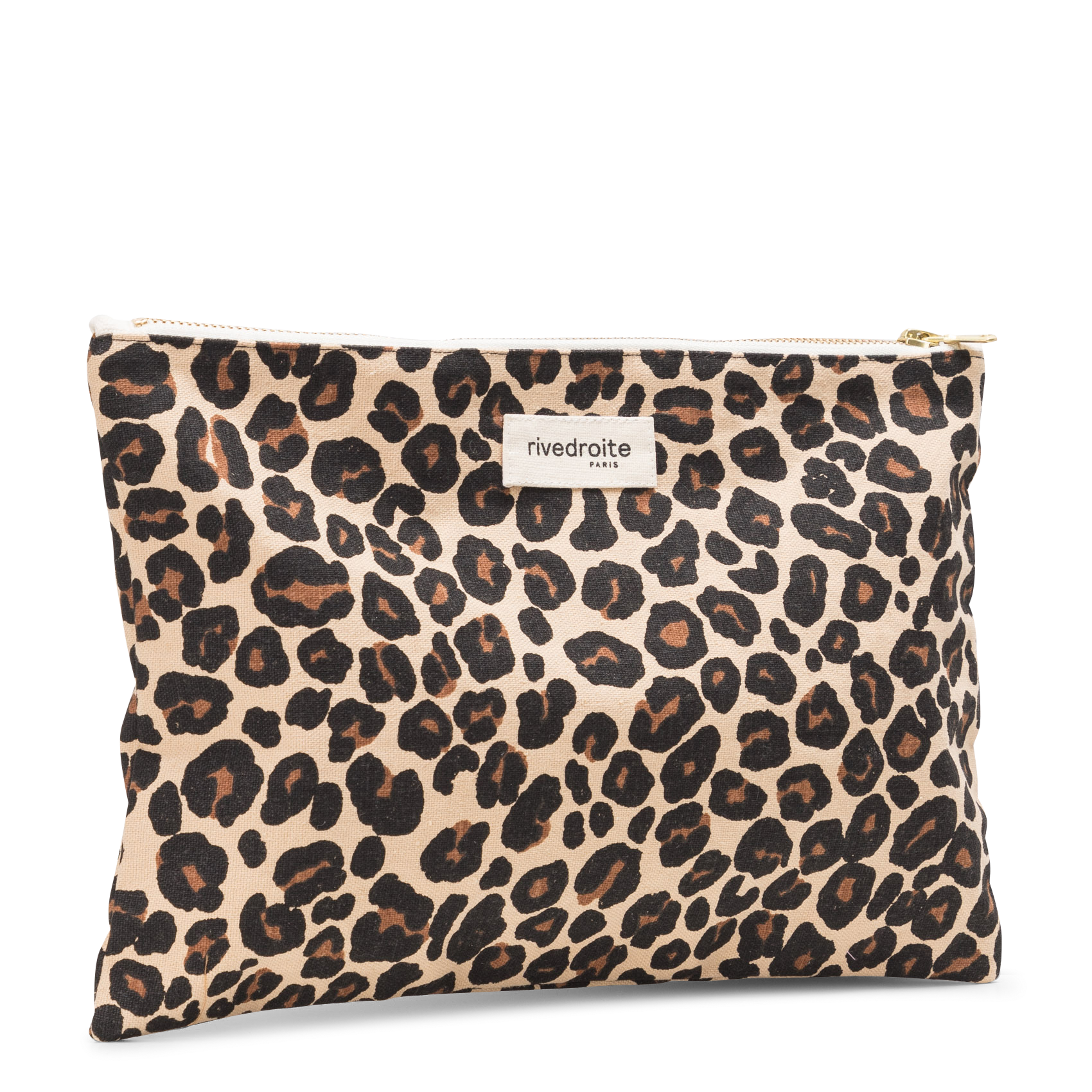 Stylish printed cotton clutch bag RIVEDROITE PARIS Beige