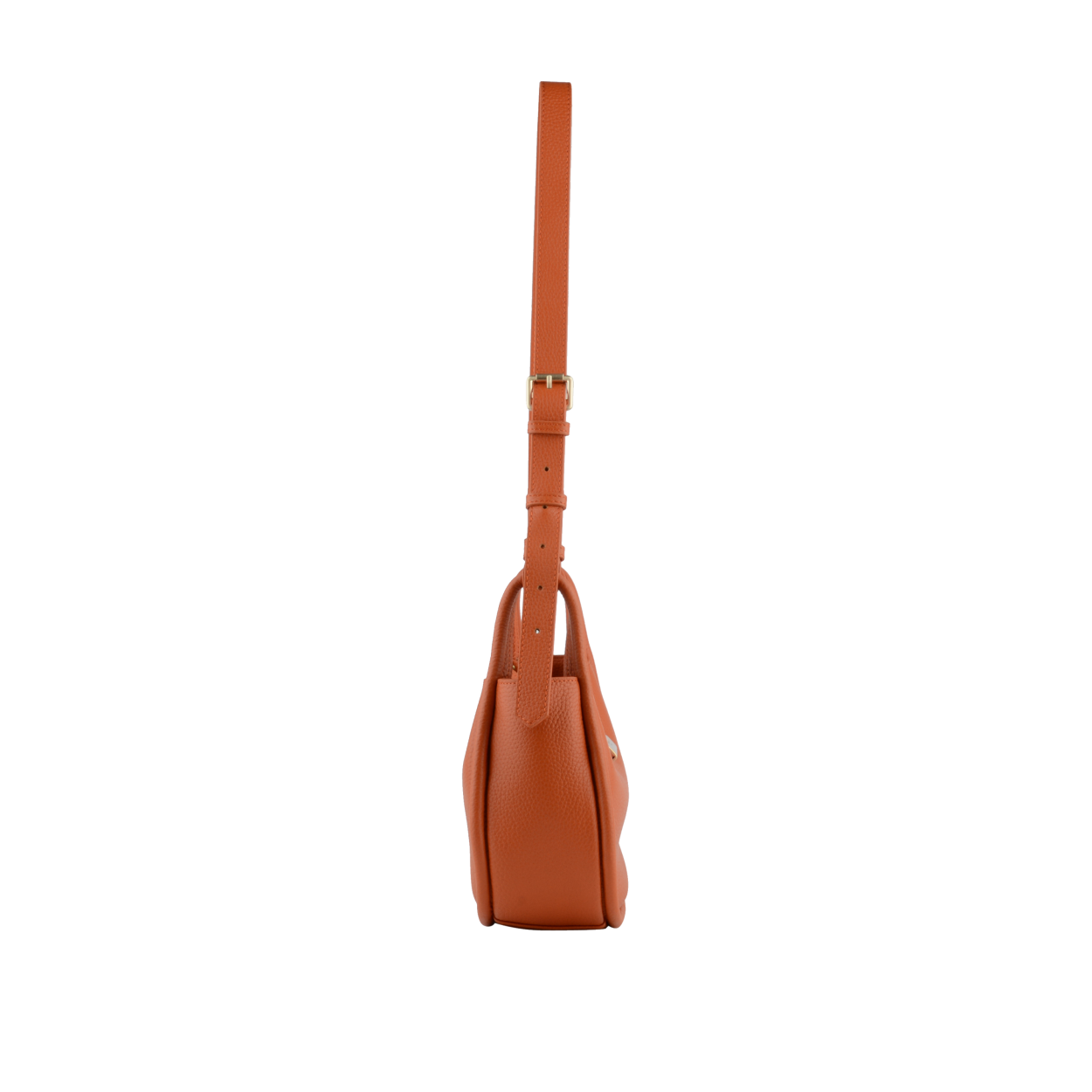 Leather clutch bag POURCHET Orange