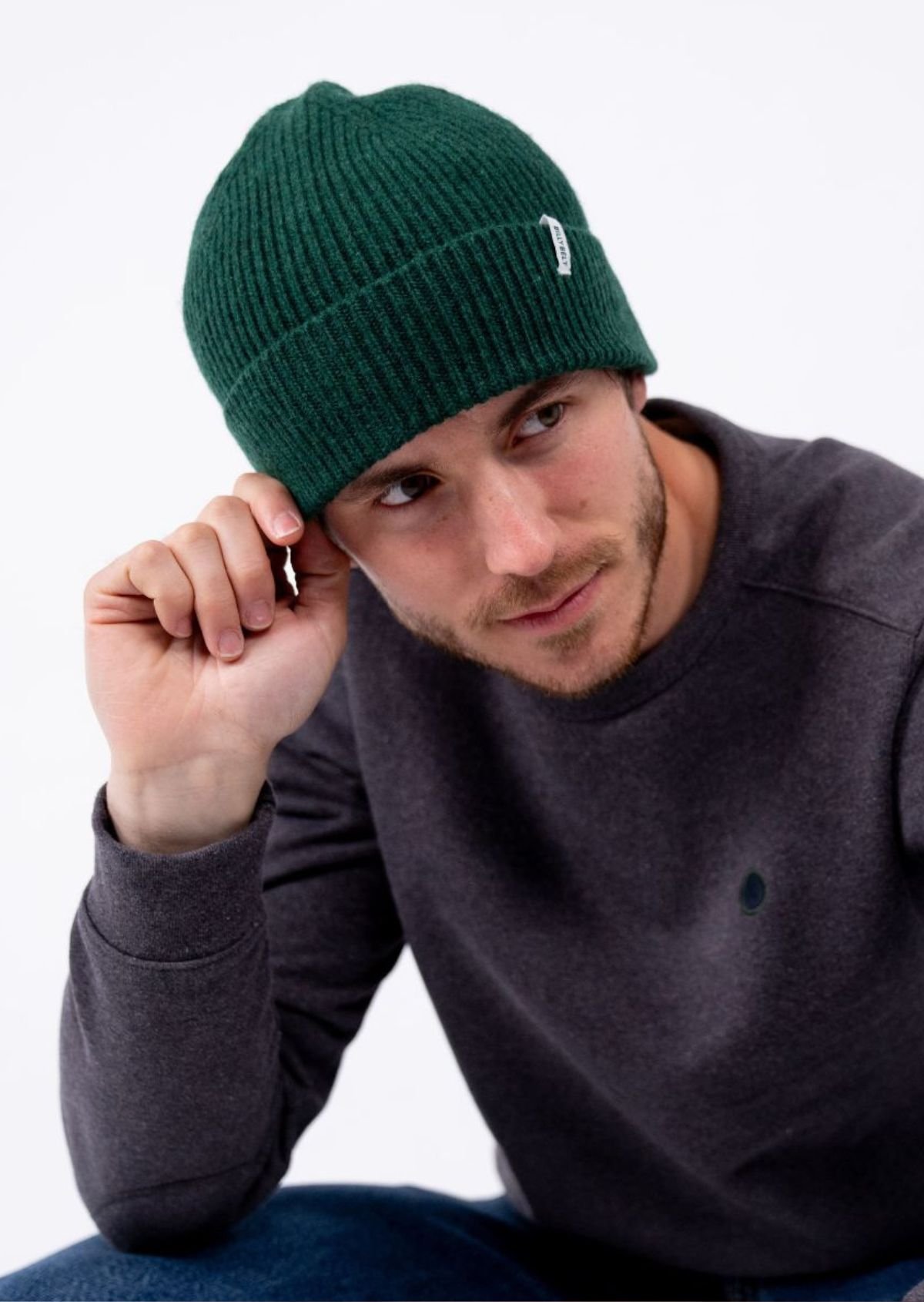 Lamb's wool beanie BILLYBELT Green