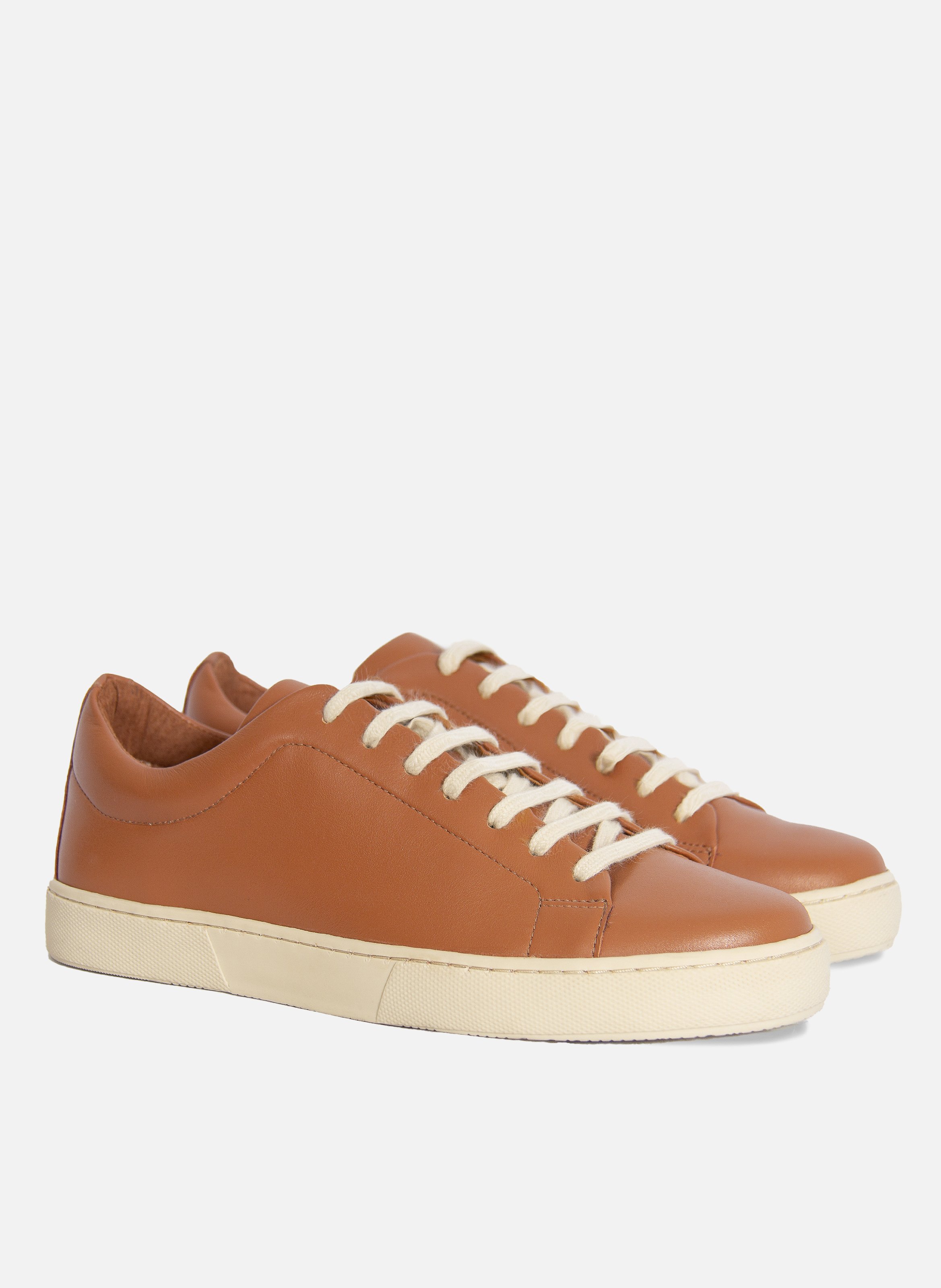 Lace-up leather tennis shoes JULES & JENN Brown