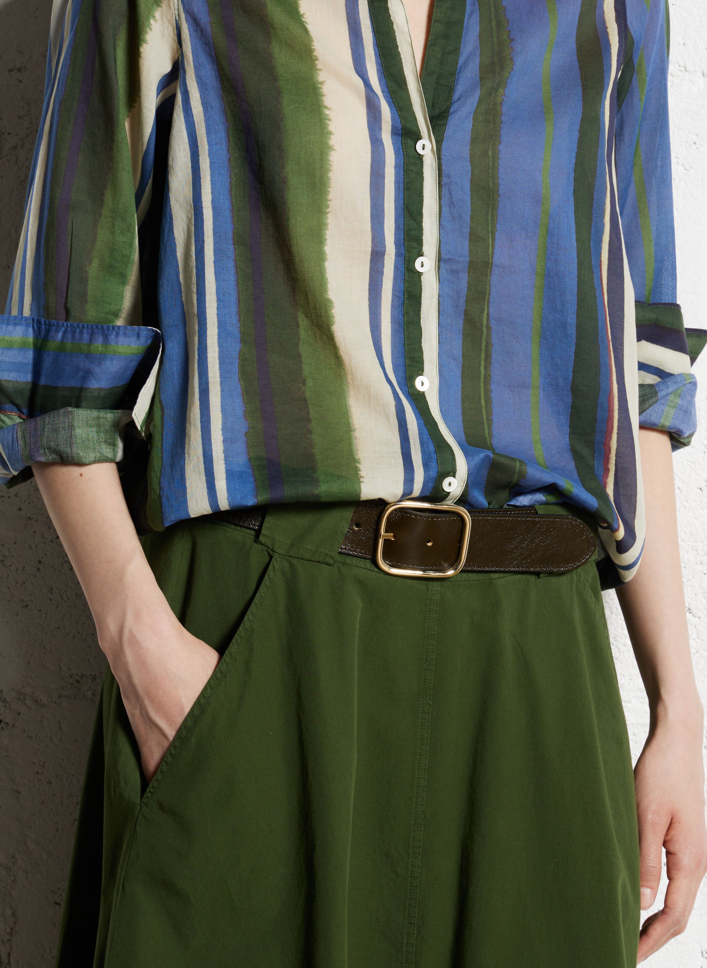 Ceinture en cuir HERBERT FRERE SOEUR Marron