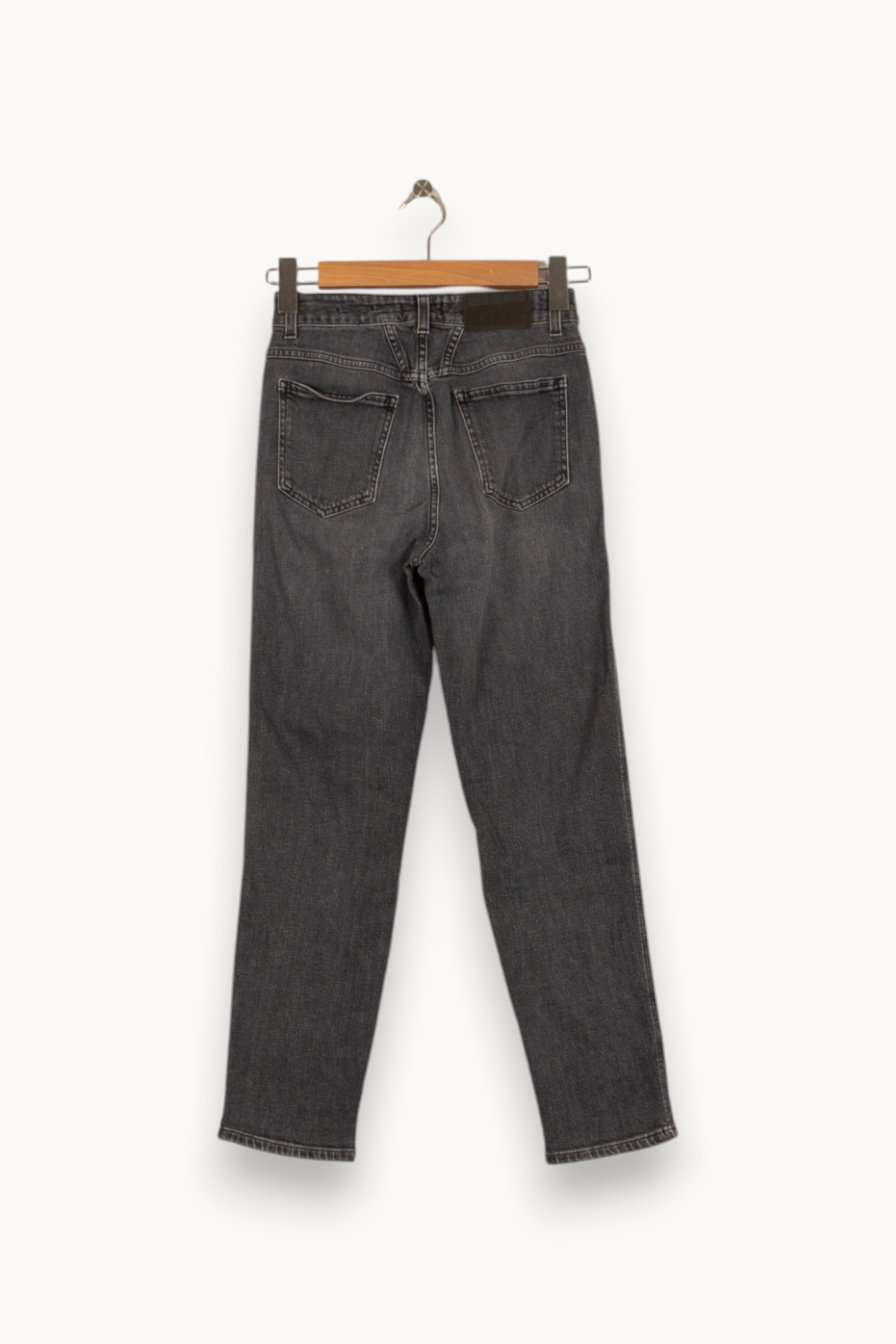 Cropped slim jeans with studs Grey